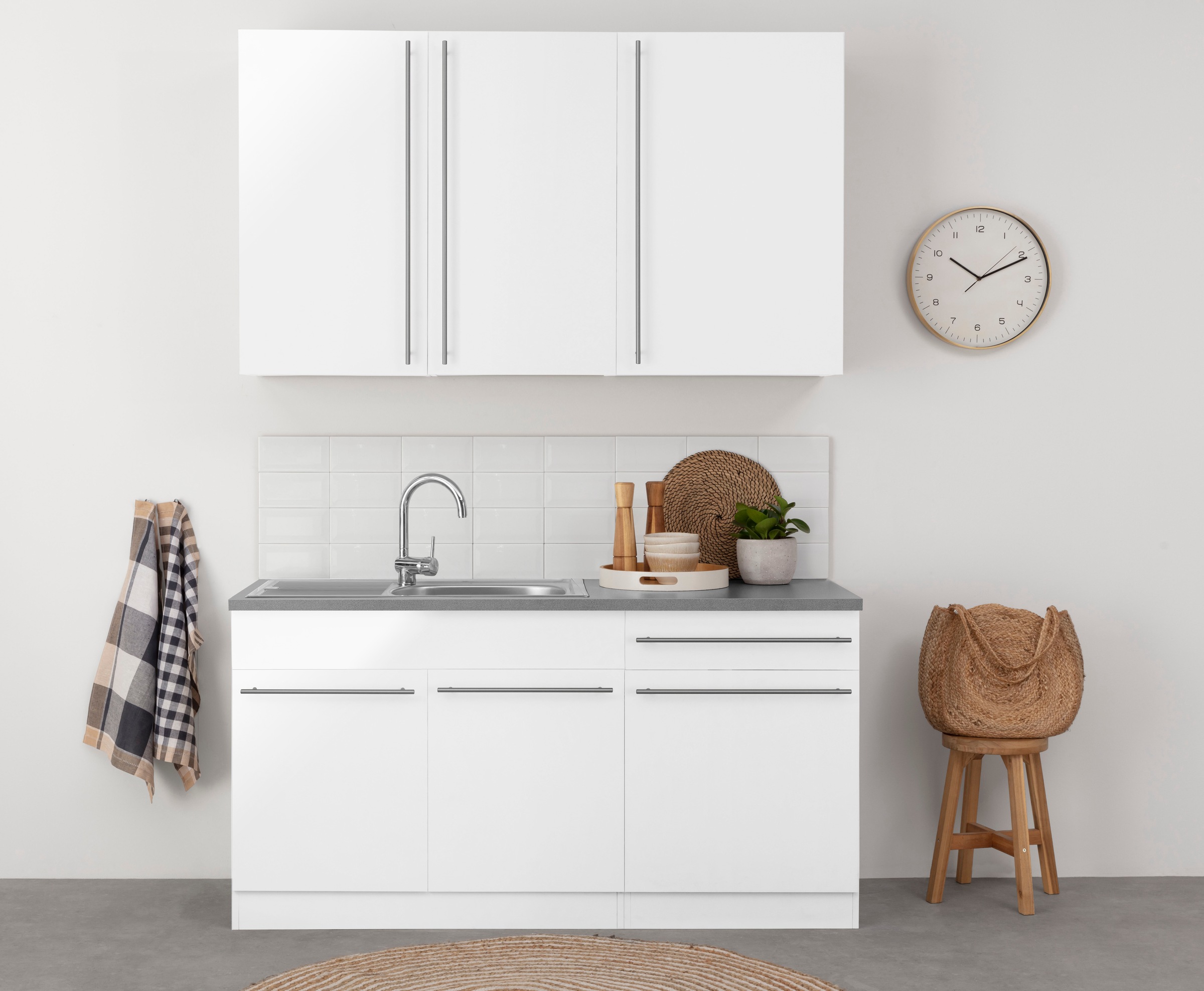 wiho Küchen Pantryküche "Chicago" ohne E-Geräte, Breite 160 cm
