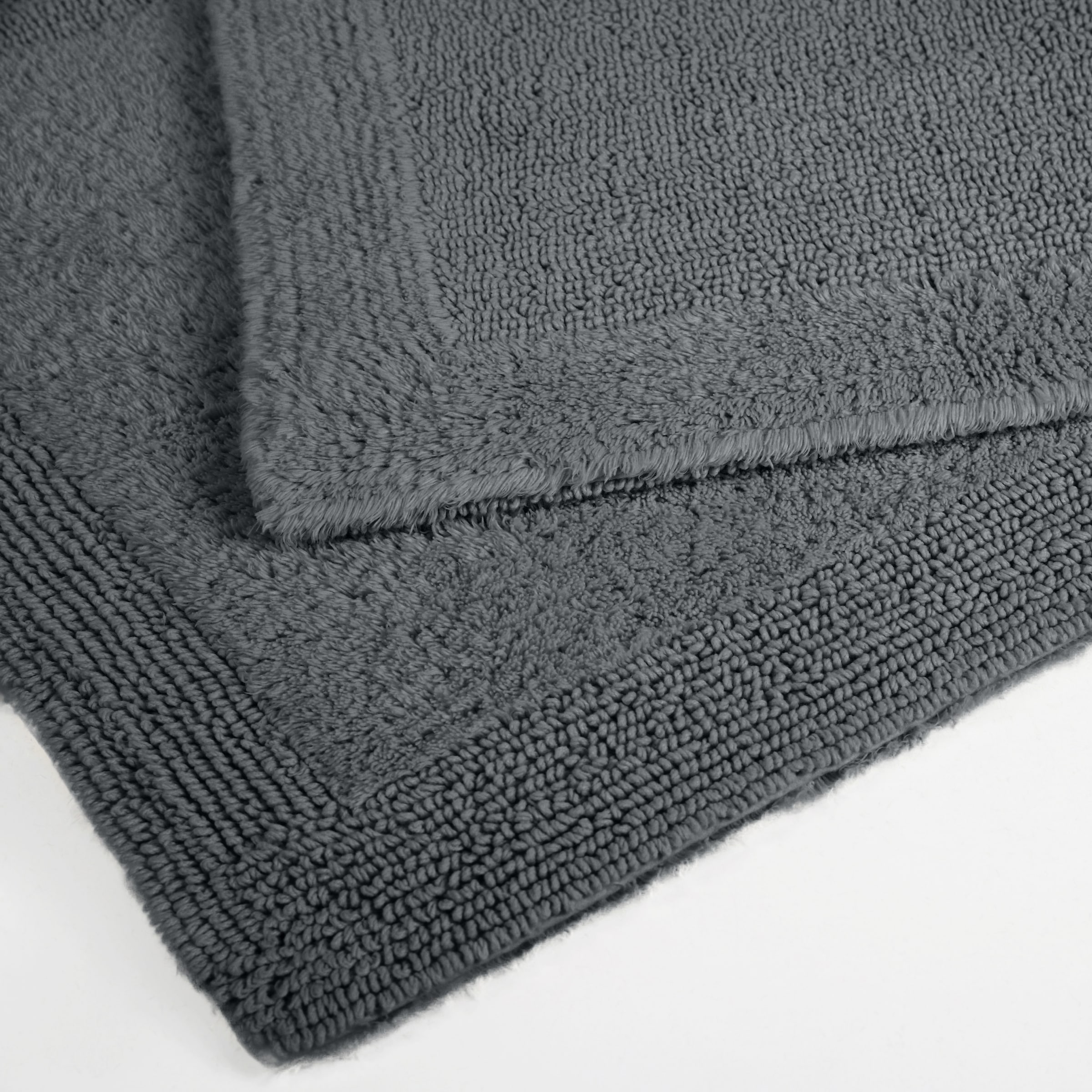 my home Badematte »Kapra, Badvorleger, Badezimmer Teppich«, beidseitig nutzbar-fussbodenheizungsgeeignet-strapazierfähig, mit Bordüre, Badteppich, Badematte, Baumwolle