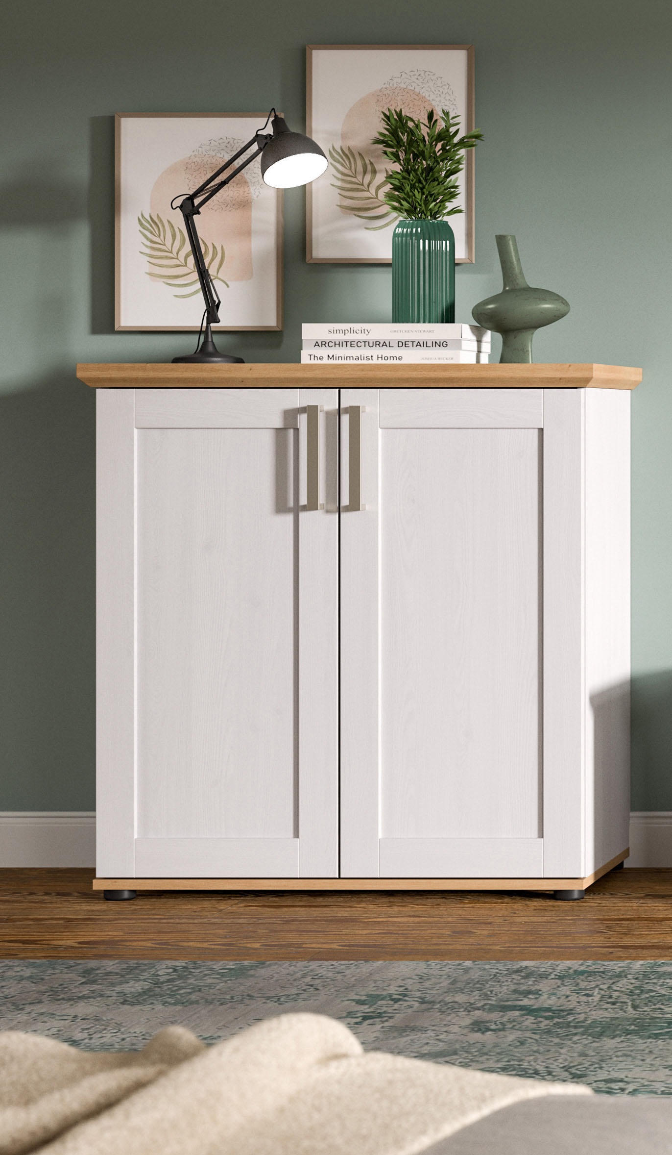 Home affaire Kommode "Cosenza" Cosenza Highboard 88 cm, 2 Türen, 3 Fächer, Wohnzimmer