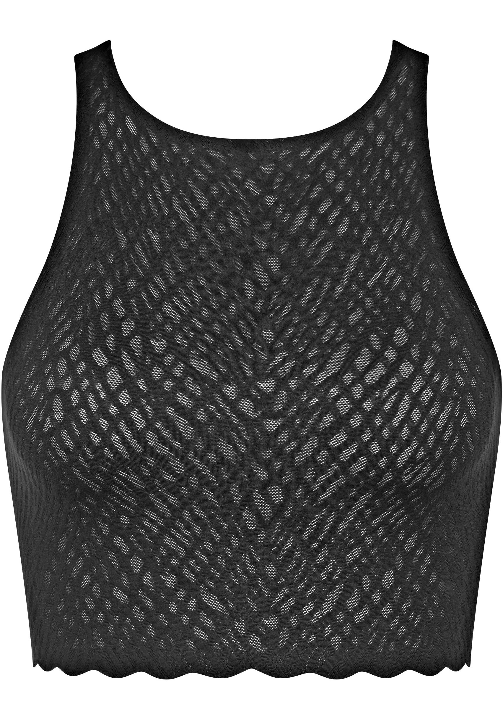 sloggi Spitzenshirt »ZERO Feel Bliss Crop Top«, nahtlos mit Spitzenoptik, Jaquardmuster