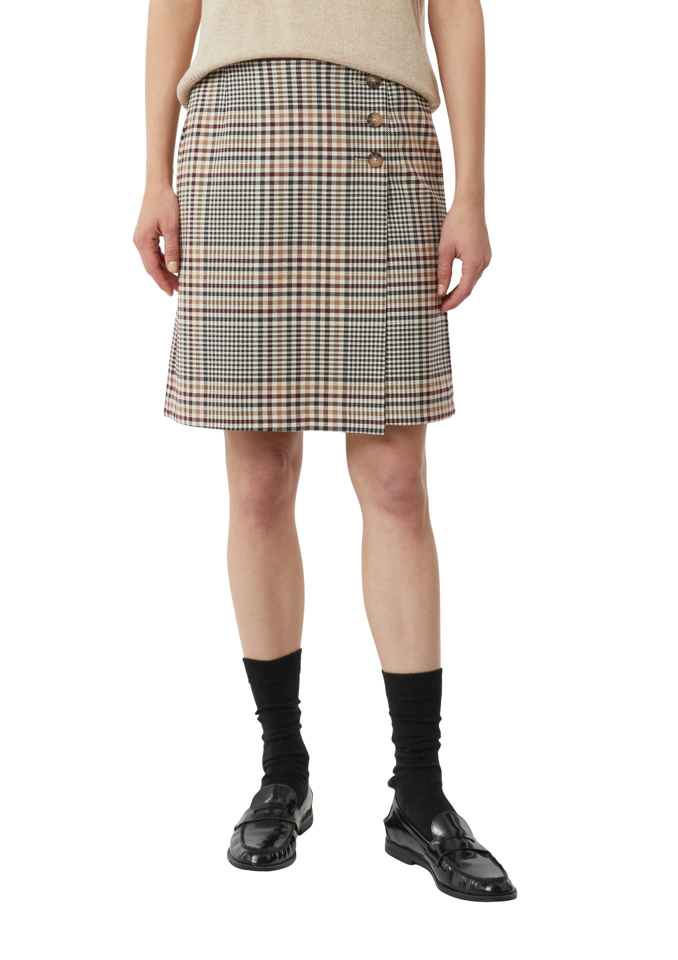 Comma Wickelrock mit Karo-Muster