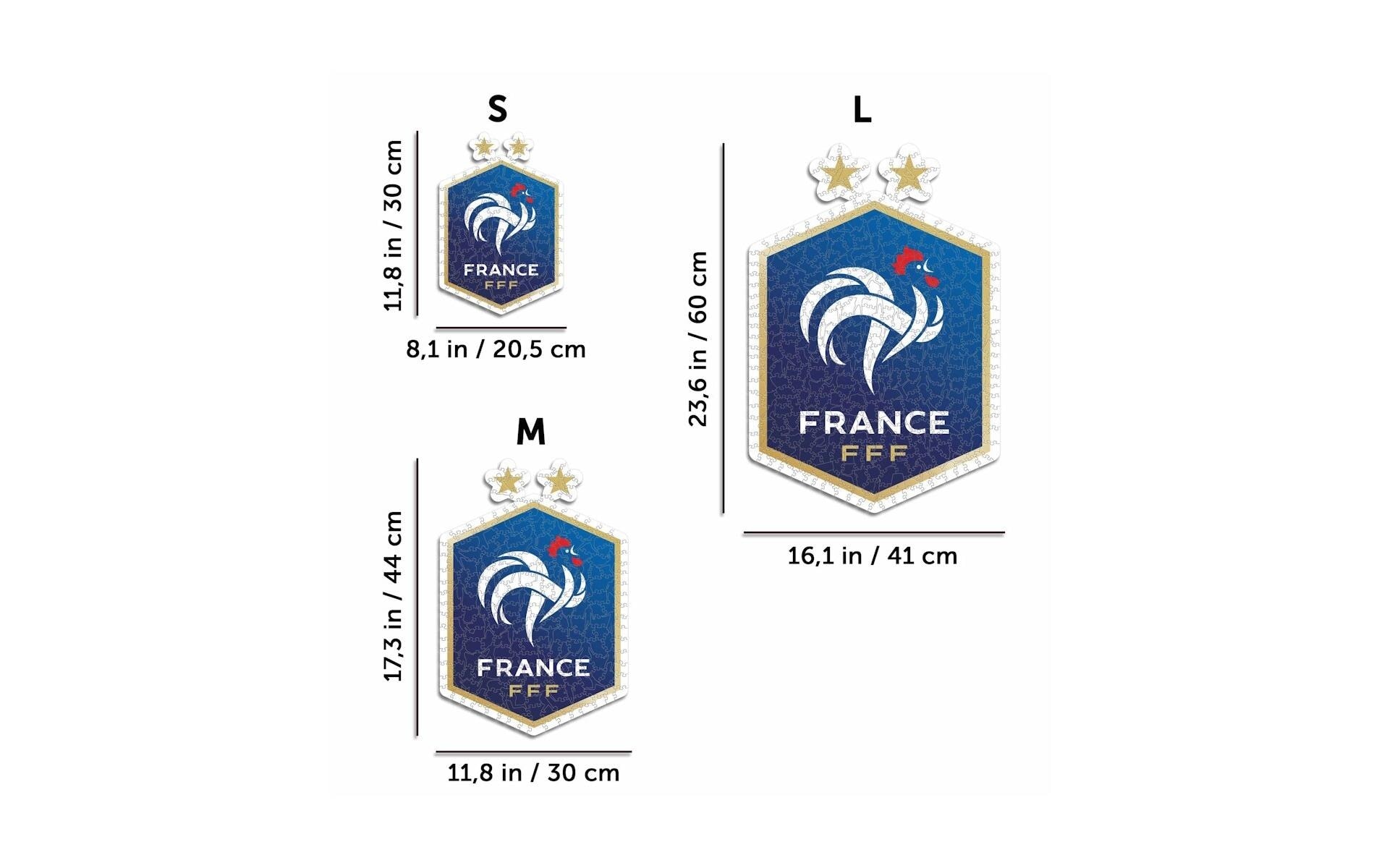 Puzzle »Iconic FFF FR Fussball Nationalmannschaft – Logo«, Holzart: Birke (Herkunftsland: China)