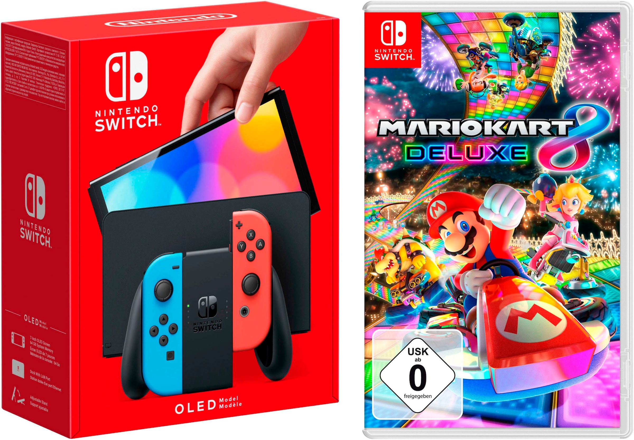 Nintendo Switch Konsolen-Set »OLED Neon + Mario Kart 8 Deluxe«