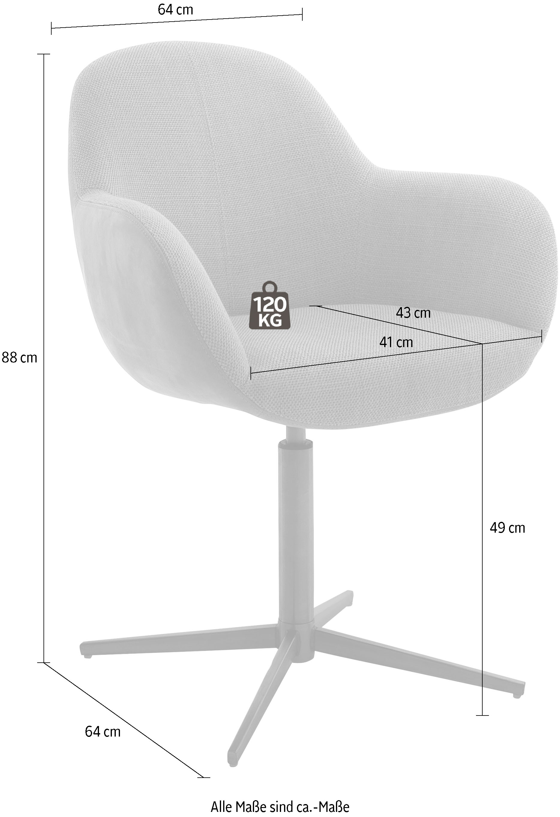 »Melrose«, Stuhl 360°drehbar (Set), St., furniture Esszimmerstuhl online MCA mit | Nivellierung bestellen Jelmoli-Versand 2