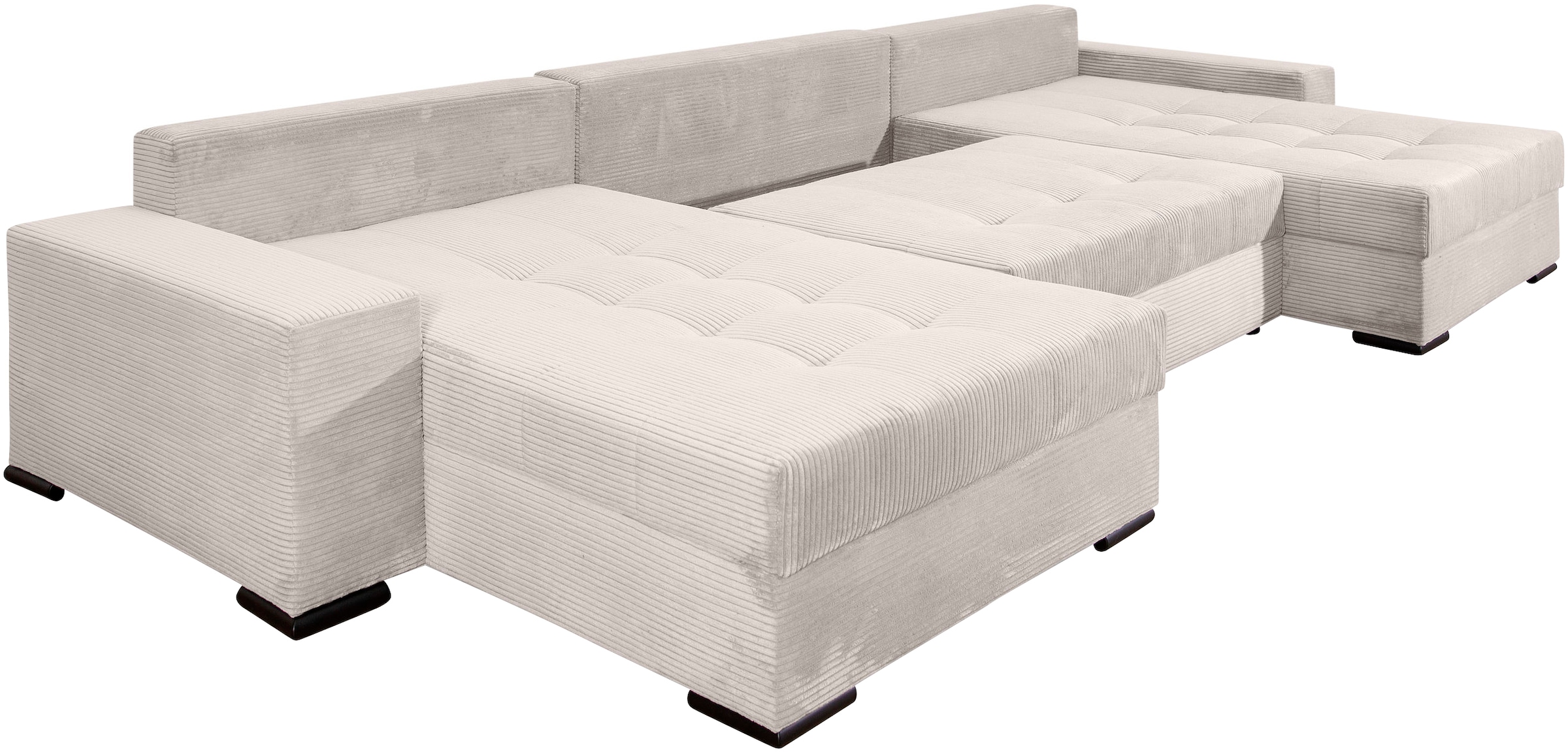 COLLECTION AB Wohnlandschaft »XXXL-Josy Relax U-Form Breite 352 cm, mit 2 gleich grossen Recamieren«, inkl. Bettfunktion, Bettkasten, mit 4 Rückenkissen in zwei Grössen