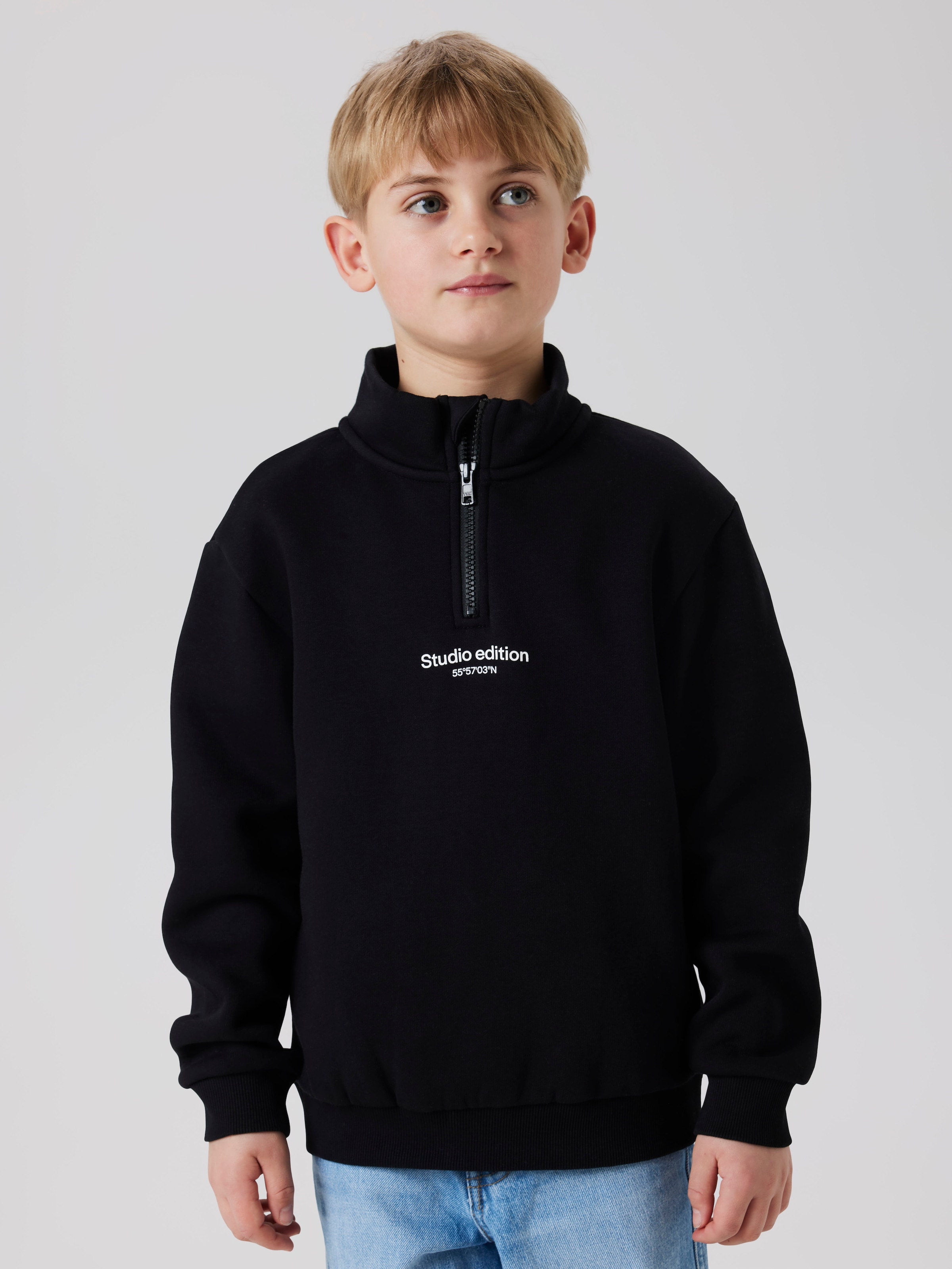 Name It Sweatshirt »NKMBRODY LS NREG SWEAT ZIP BRU NOOS«, mit Stehkragen und kurzem Reissverschluss