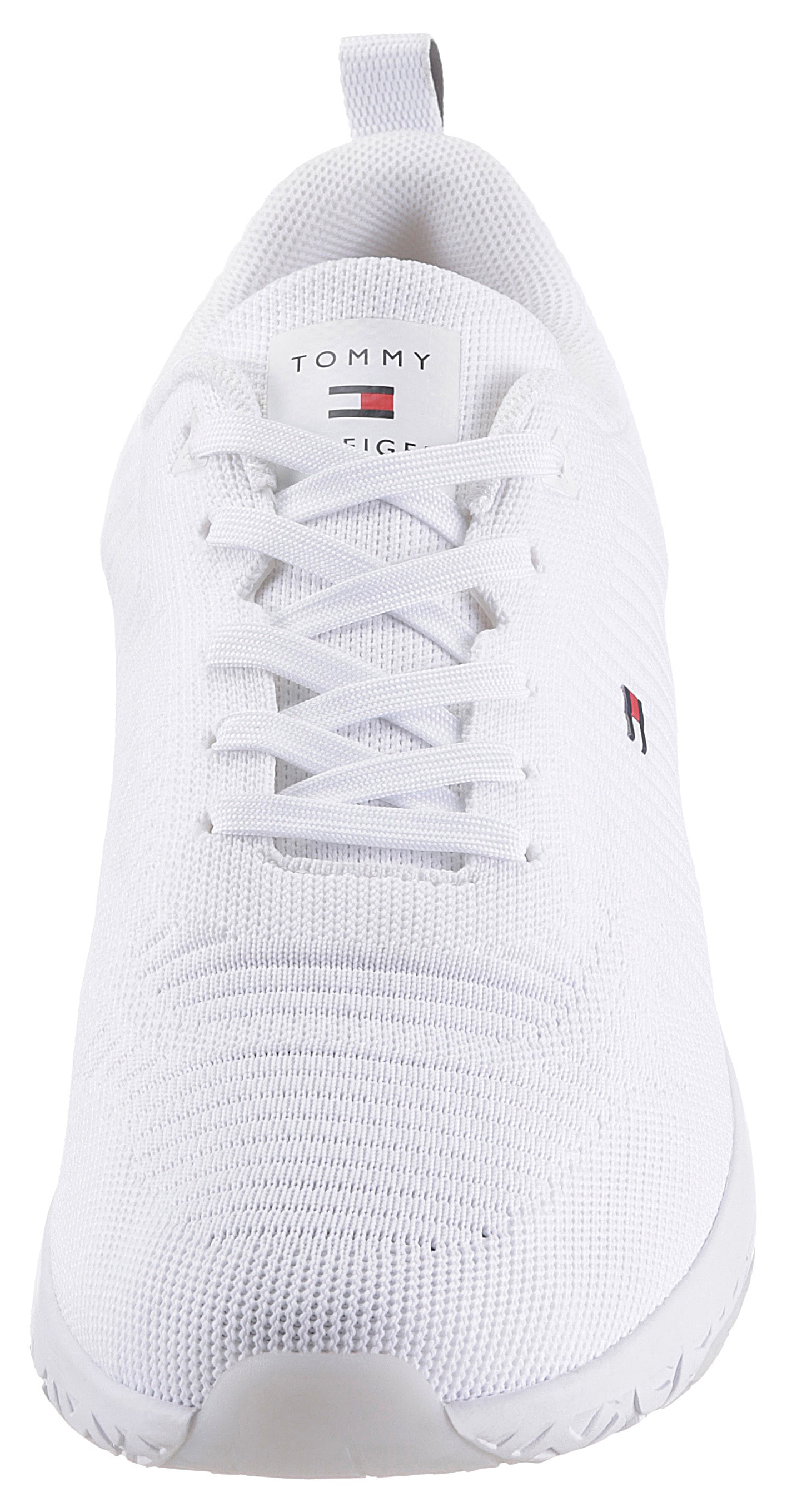 Tommy Hilfiger Sneaker »CORPORATE KNIT RIB RUNNER«, mit seitlicher Logoflagge, Freizeitschuh, Halbschuh, Schnürschuh