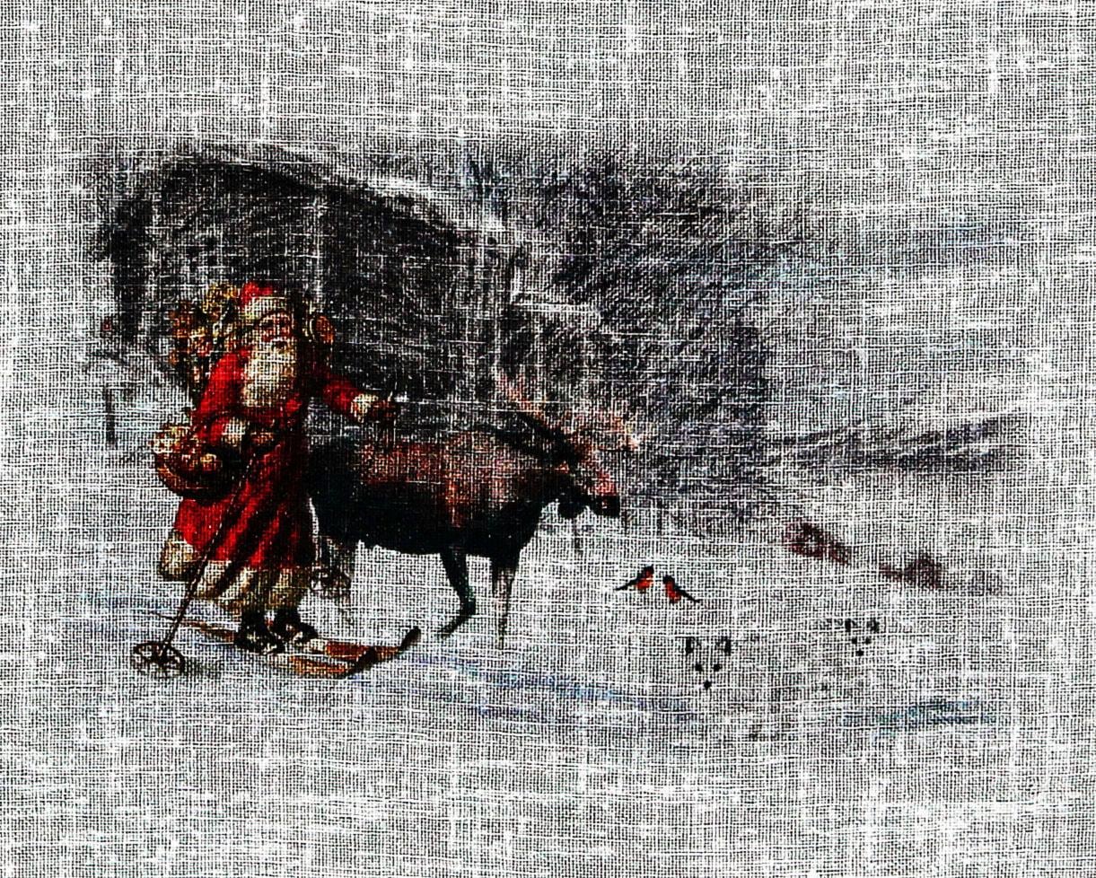 HOSSNER - ART OF HOME DECO Scheibengardine »Weihnachtsmann«, (1 St.), Landhaus-Look