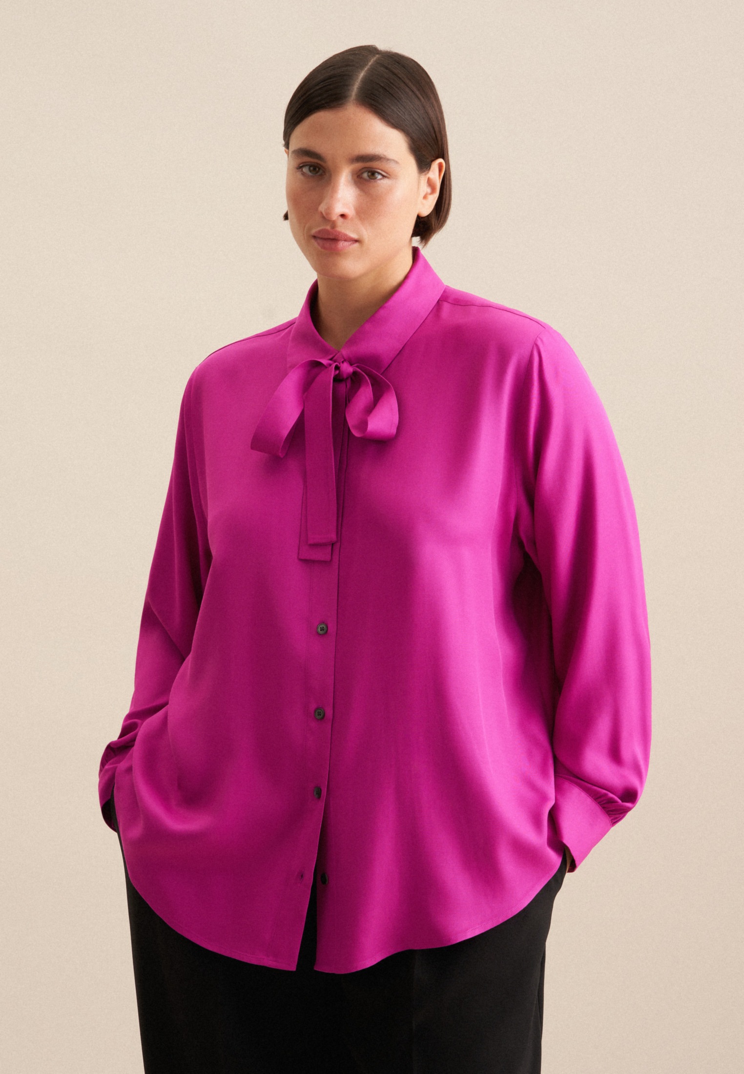 seidensticker Hemdbluse »Schwarze Rose« 1/1 Kragen Uni