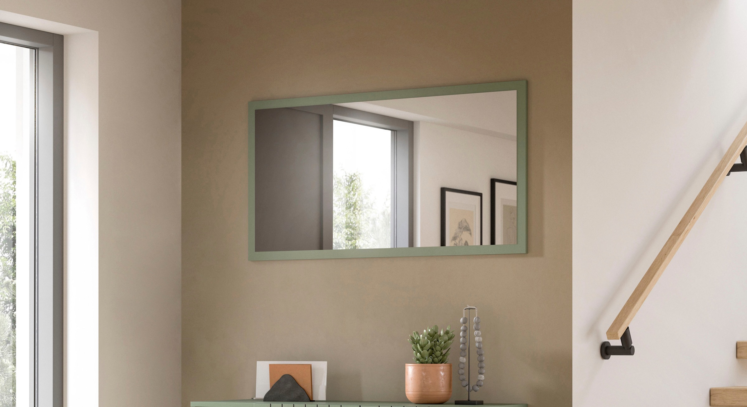 Home affaire Spiegel "TATIO,106x55x2 cm, große Spiegelfläche" Garderobenspiegel, Flurspiegel