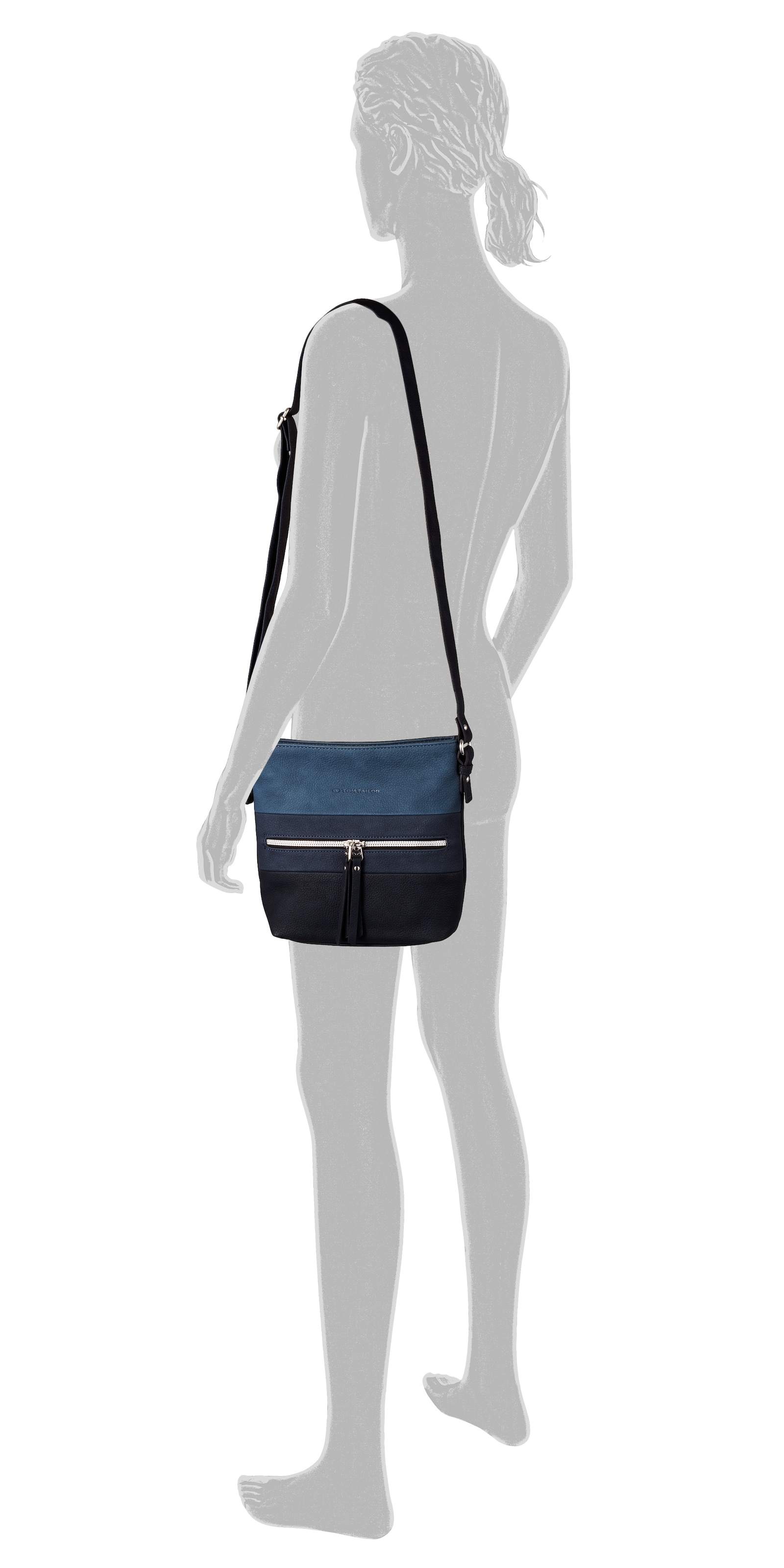 TOM TAILOR Umhängetasche "Ellen" Damen Schultertasche, mit hochglänzendem Reissverschluss-Eyecatcher