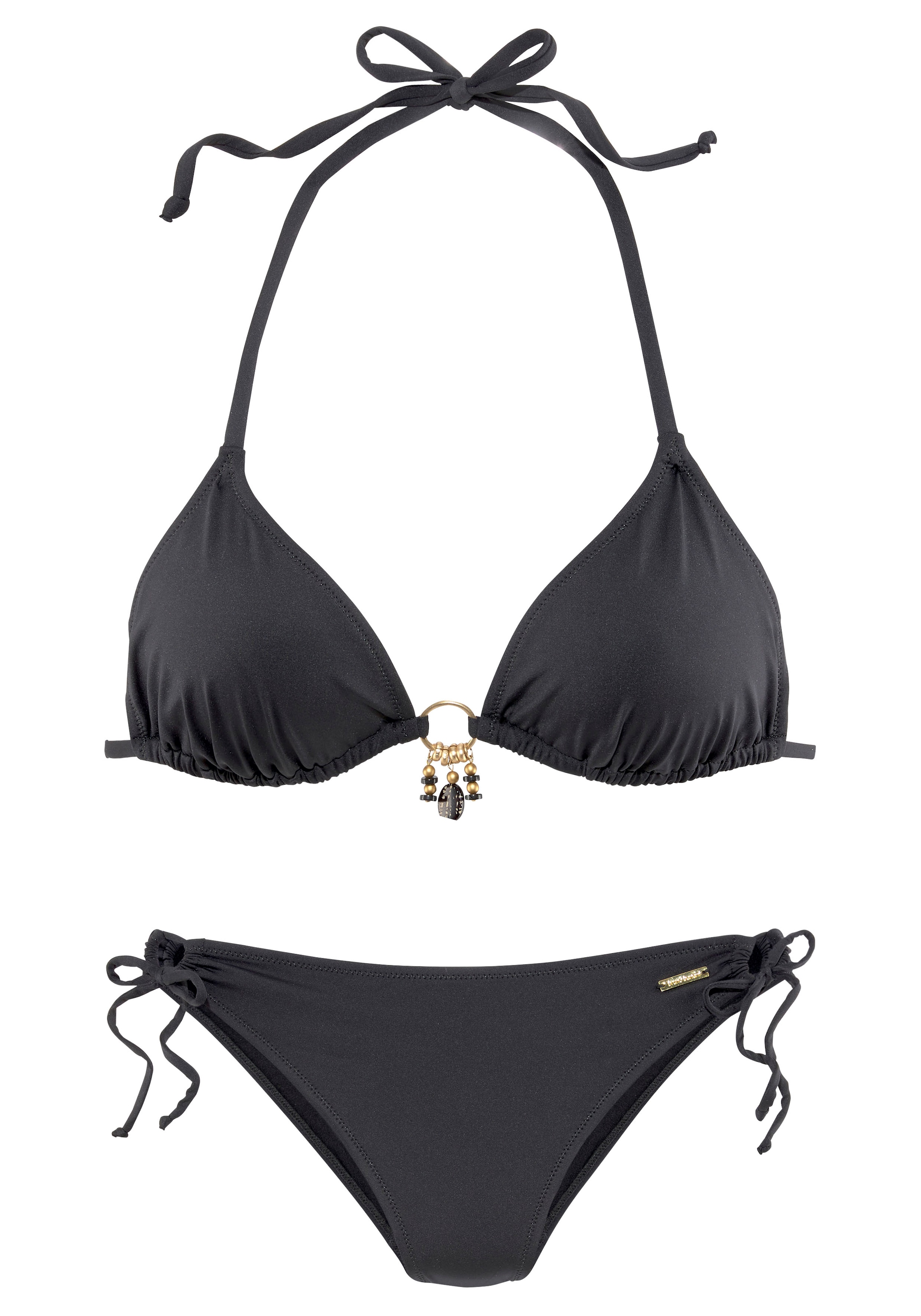 Bruno Banani Triangel-Bikini, mit goldfarben-schwarzenen Accessories