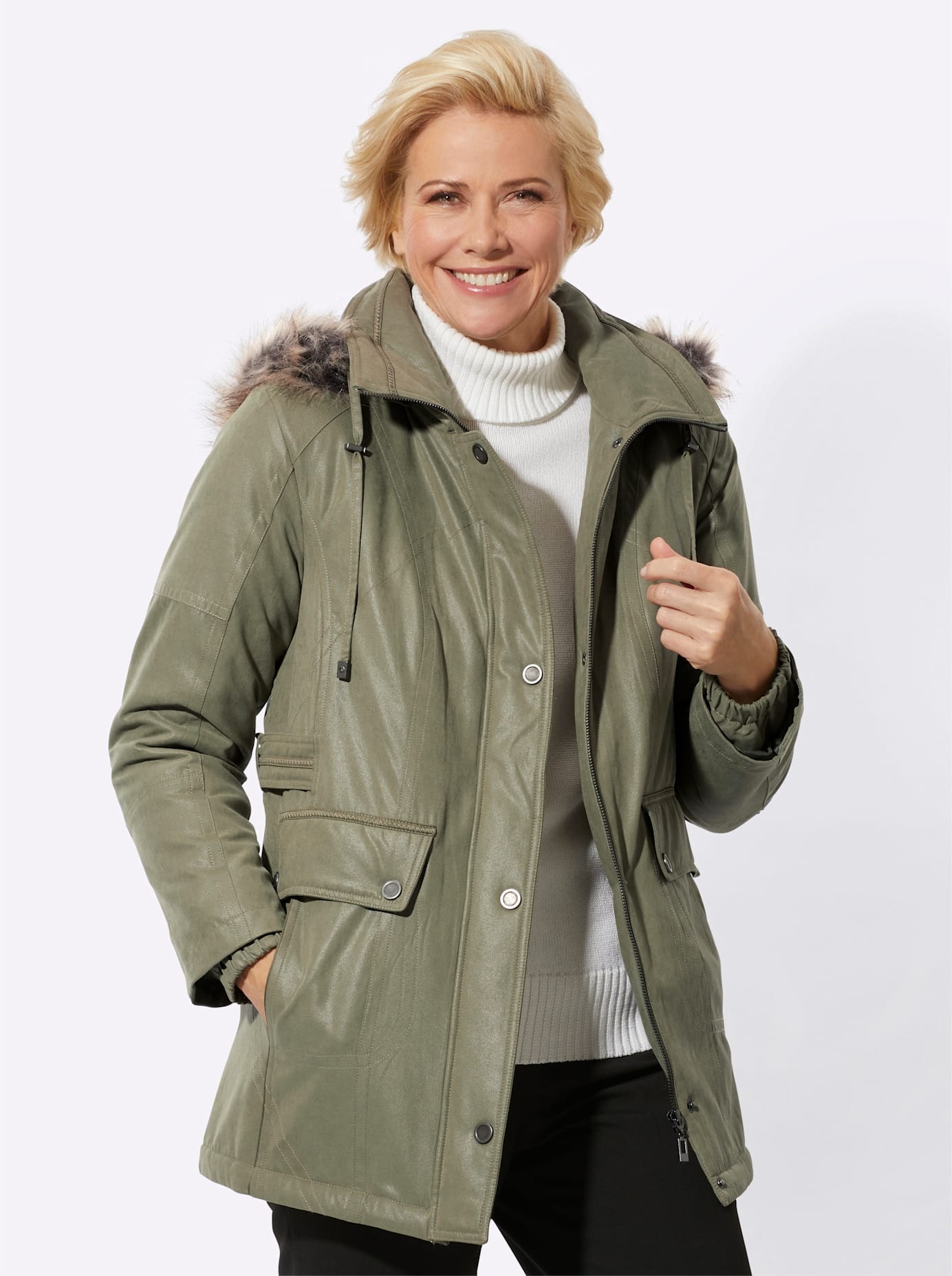 Classic Langjacke mit Kapuze