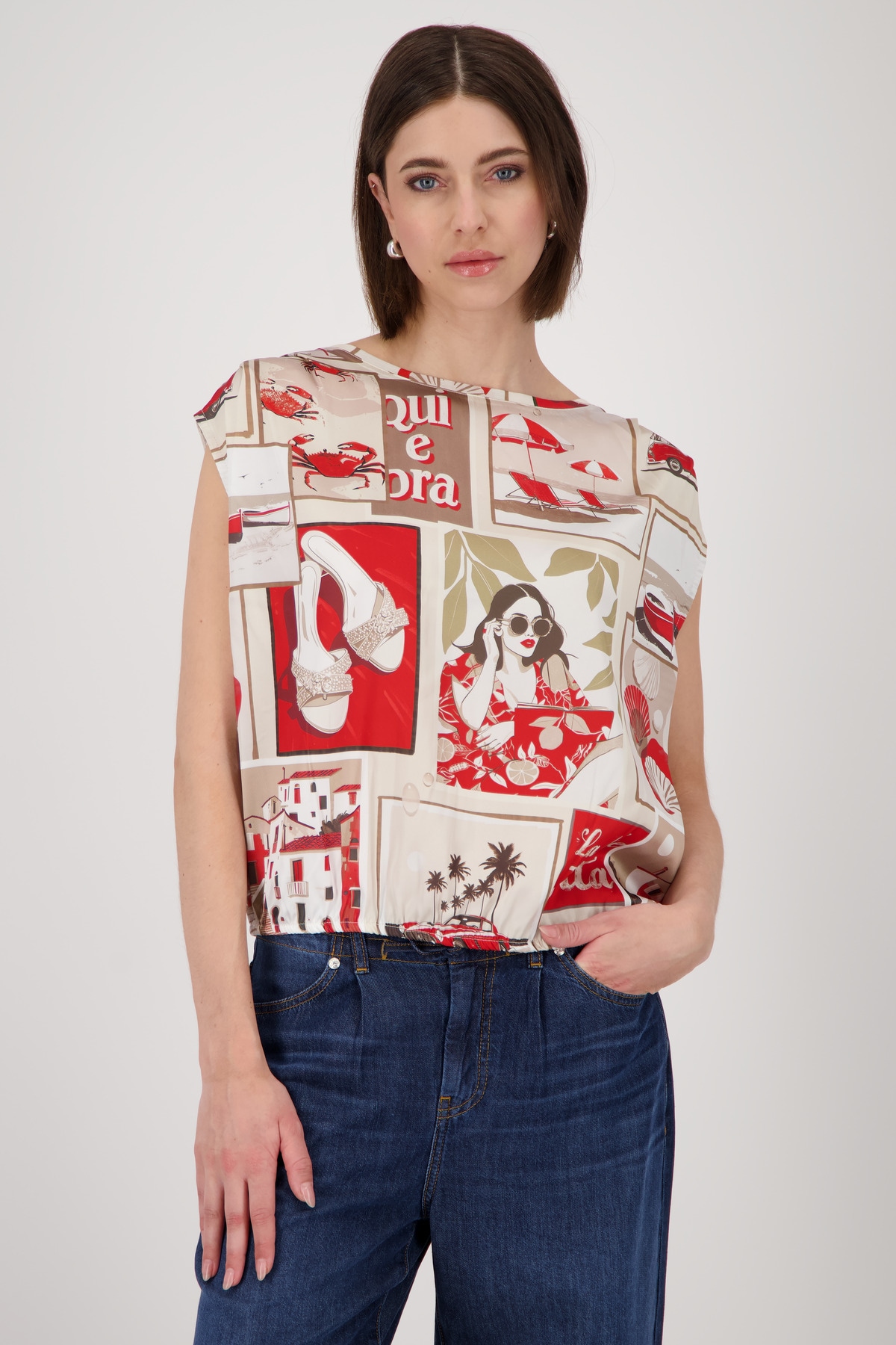Monari Schlupfbluse mit Alloverprint