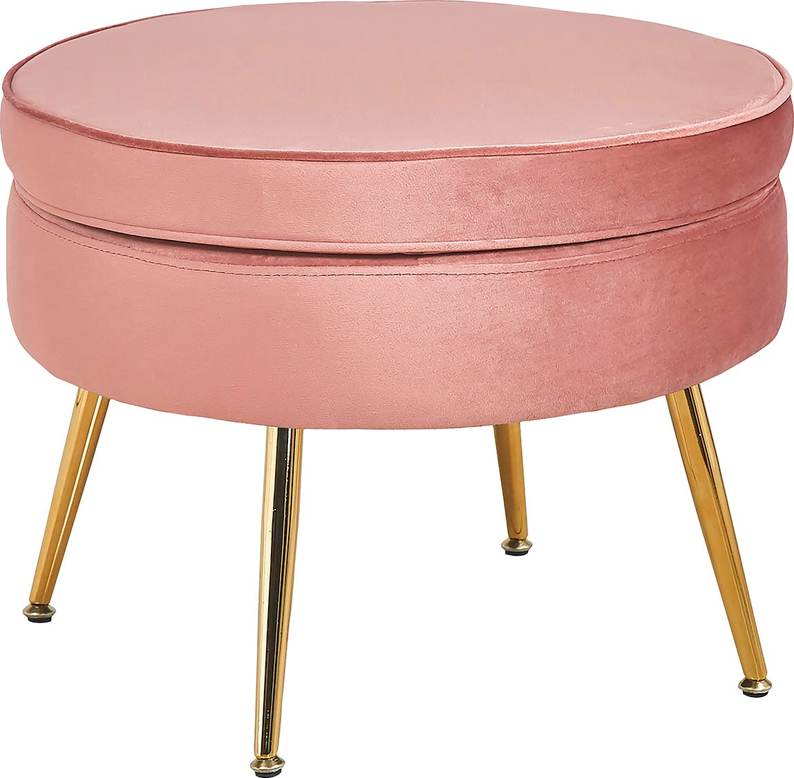 SalesFever Polsterhocker »Calm Gepolsterter Hocker mit Charme«, mit hohem Sitzkissen