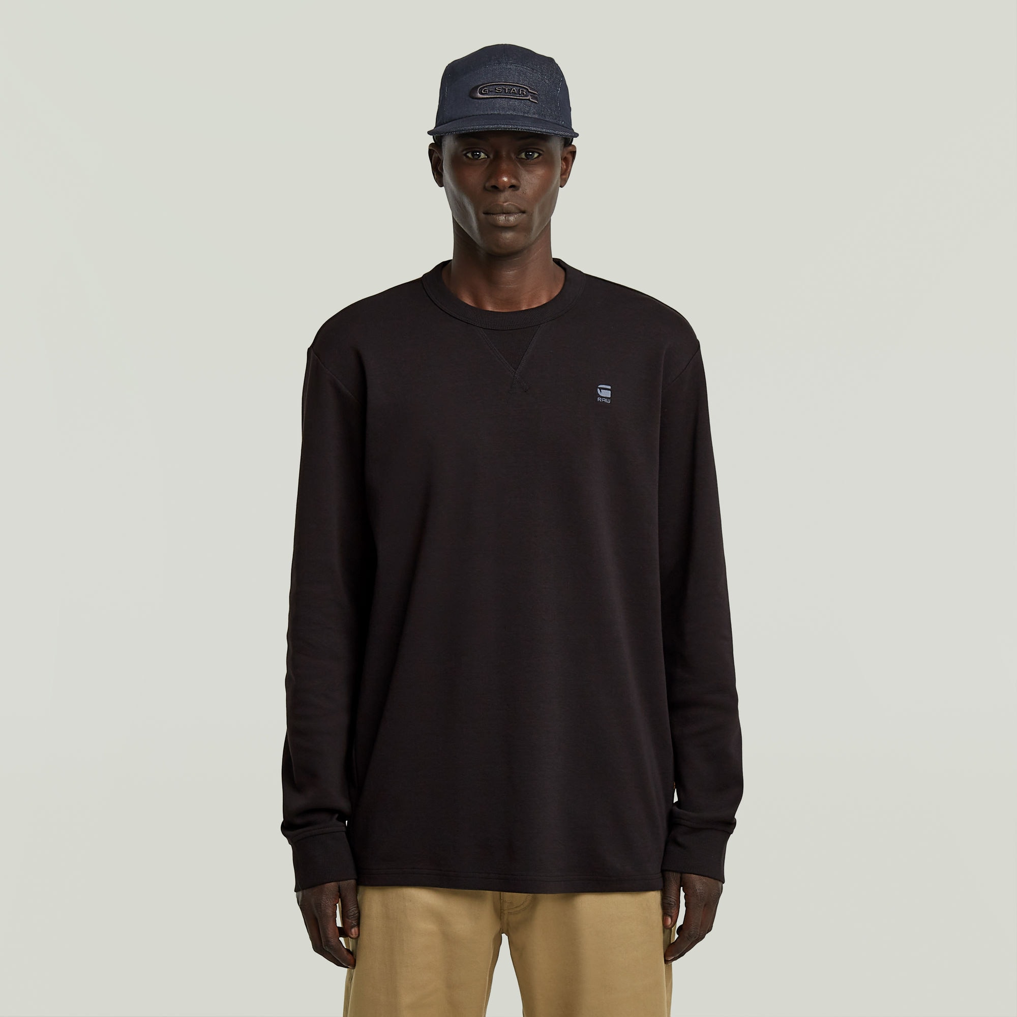 G-STAR Longsleeve »Nifous R« mit geripptem Einsatz vorne