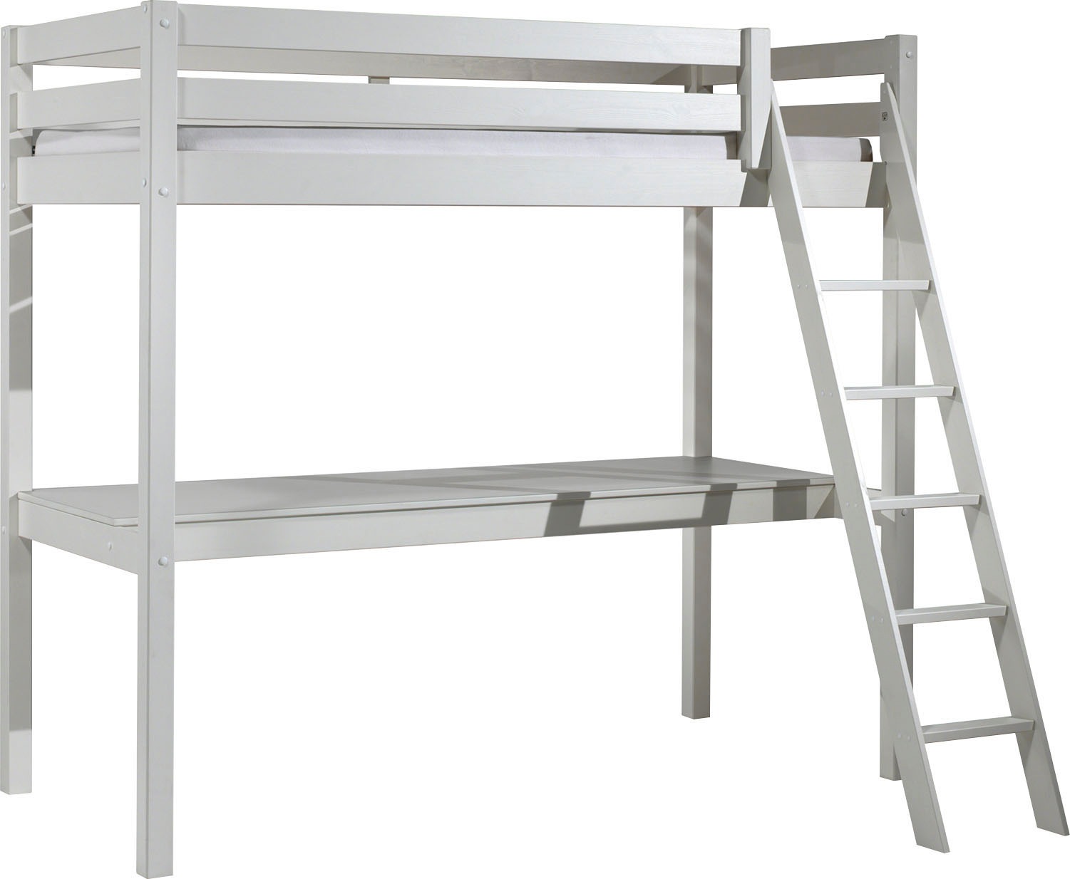 Lit mezzanine avec support blanc