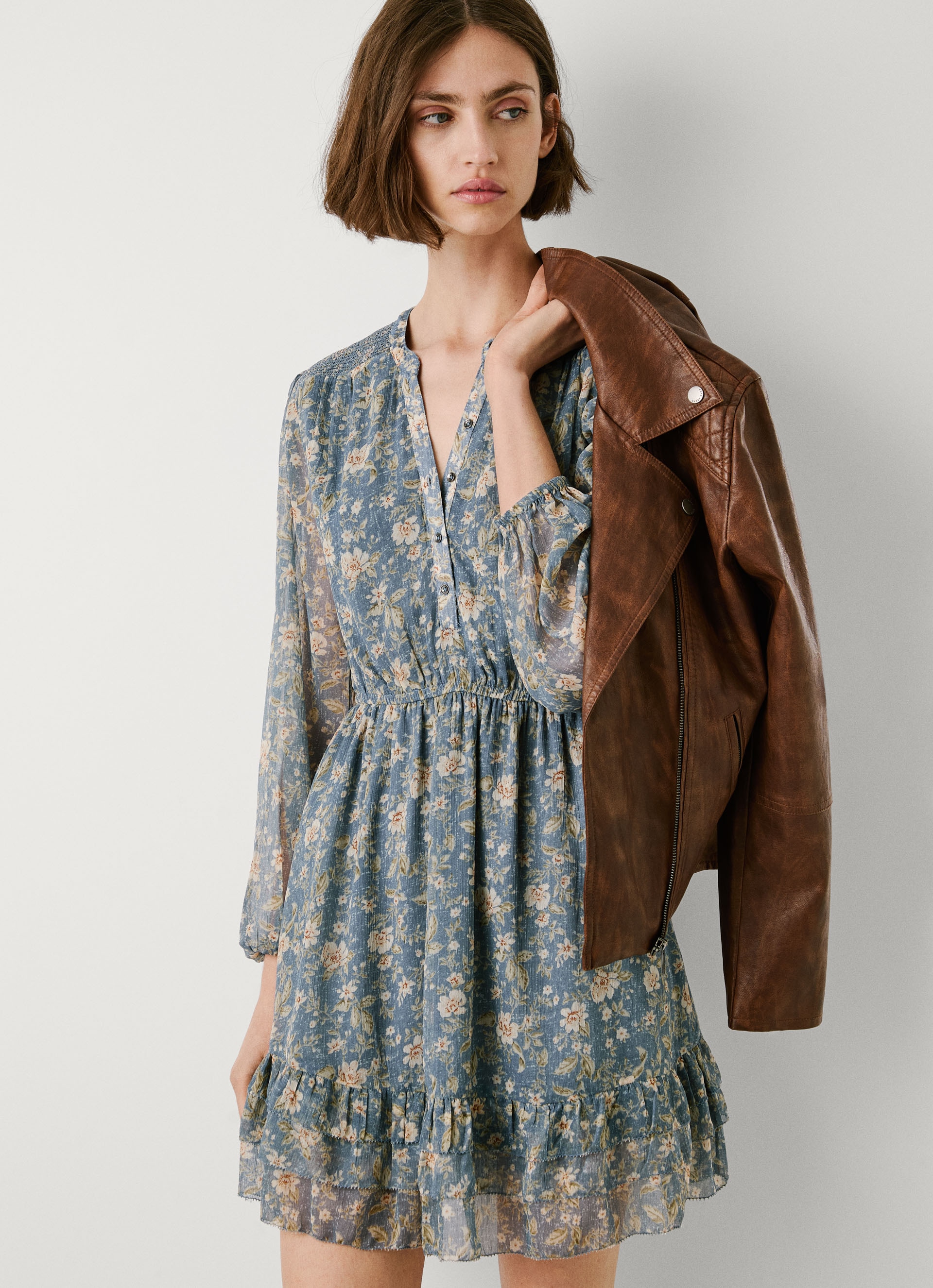 Pepe Jeans Blusenkleid »LONDYN DRESS«, tailliert, mit elastischem Bündchen