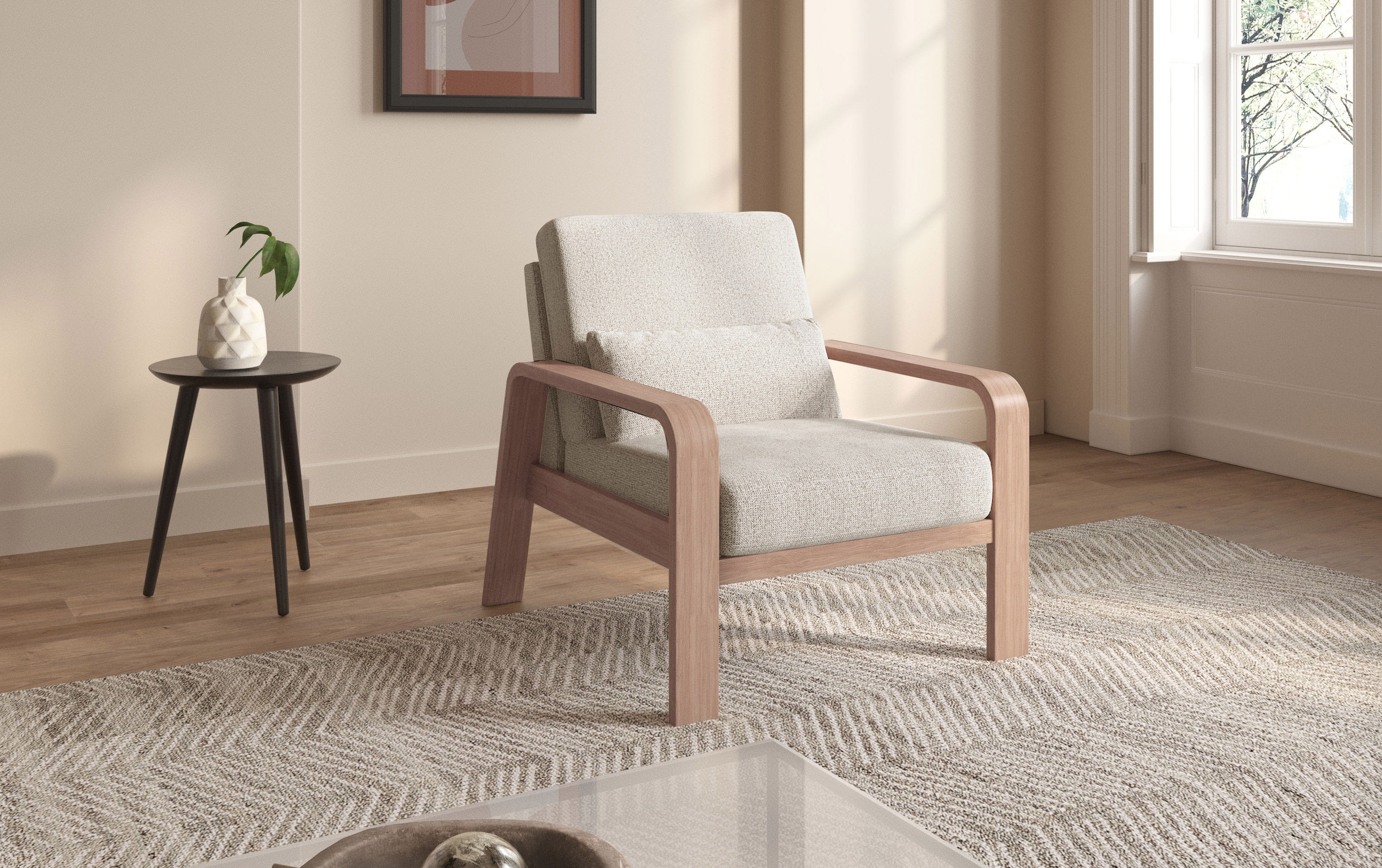 sit&more Sessel »Kolding«, Armlehnen aus Buchenholz in natur, verschiedene Bezüge und Farben