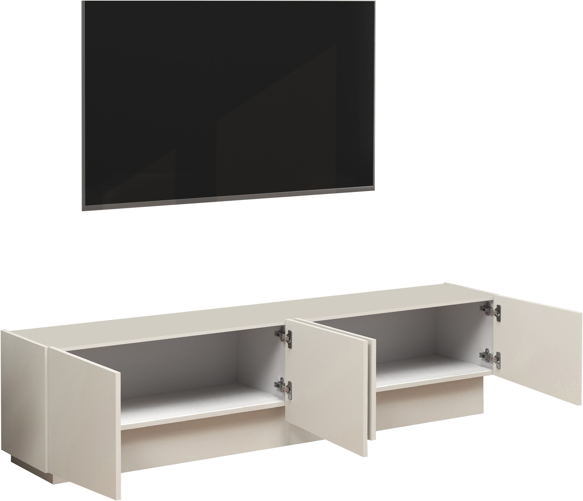 INOSIGN Lowboard »VELA, Lowboard, Breite 180 cm, Design mit schrägen Türen«, (1 St.), Made in Italy, Masse-B/T/H: 180x35x45, Lowboard, TV-Board, TV-Kommode