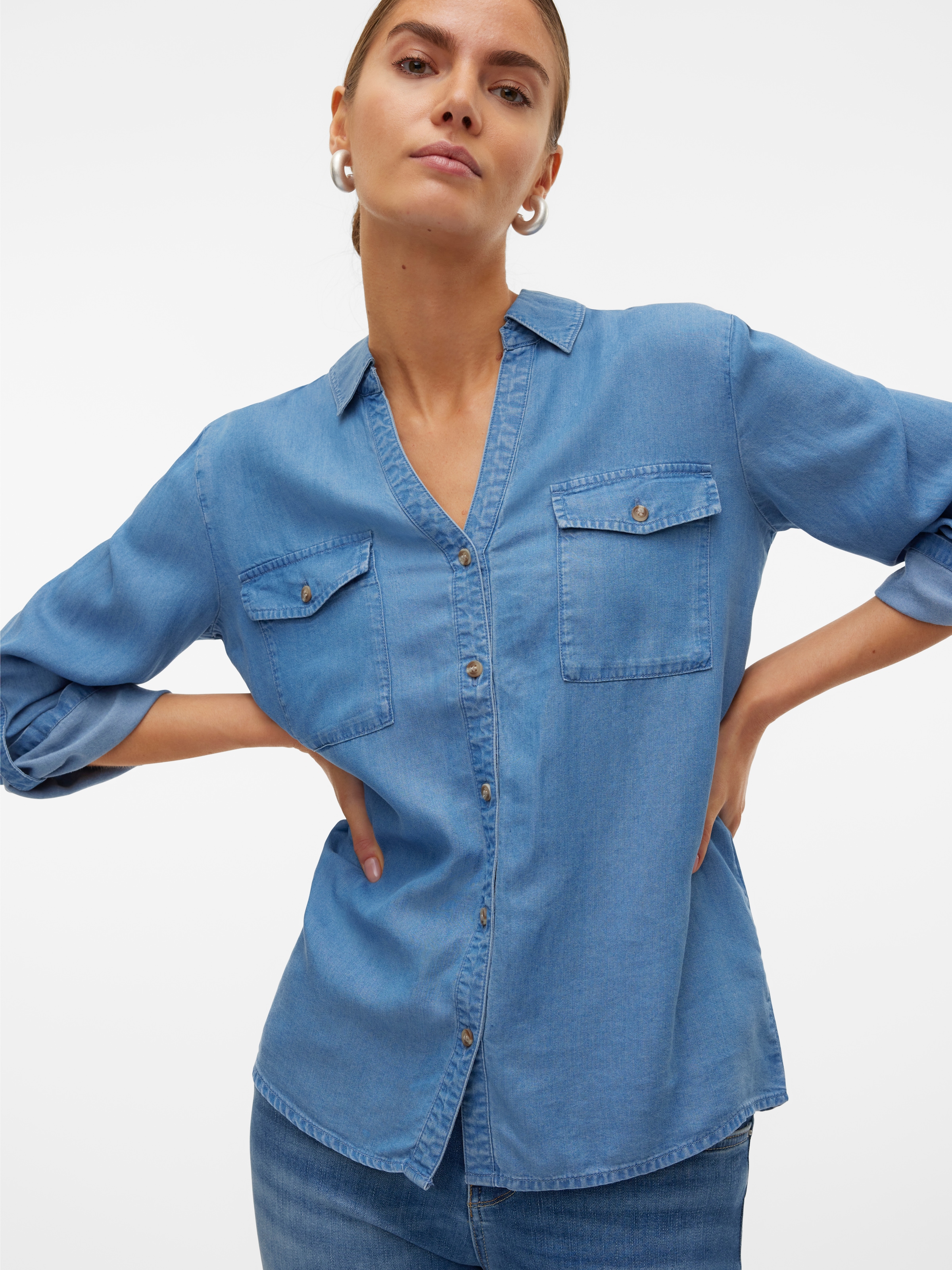 Vero Moda Hemdbluse »VMBREE 7/8 SLEEVE LOOSE TENCEL SHIRT GA«