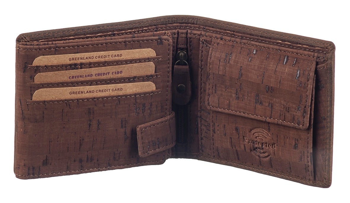 GreenLand Nature Geldbörse »NATURE leather-cork«, mit Sicherheitsschutz