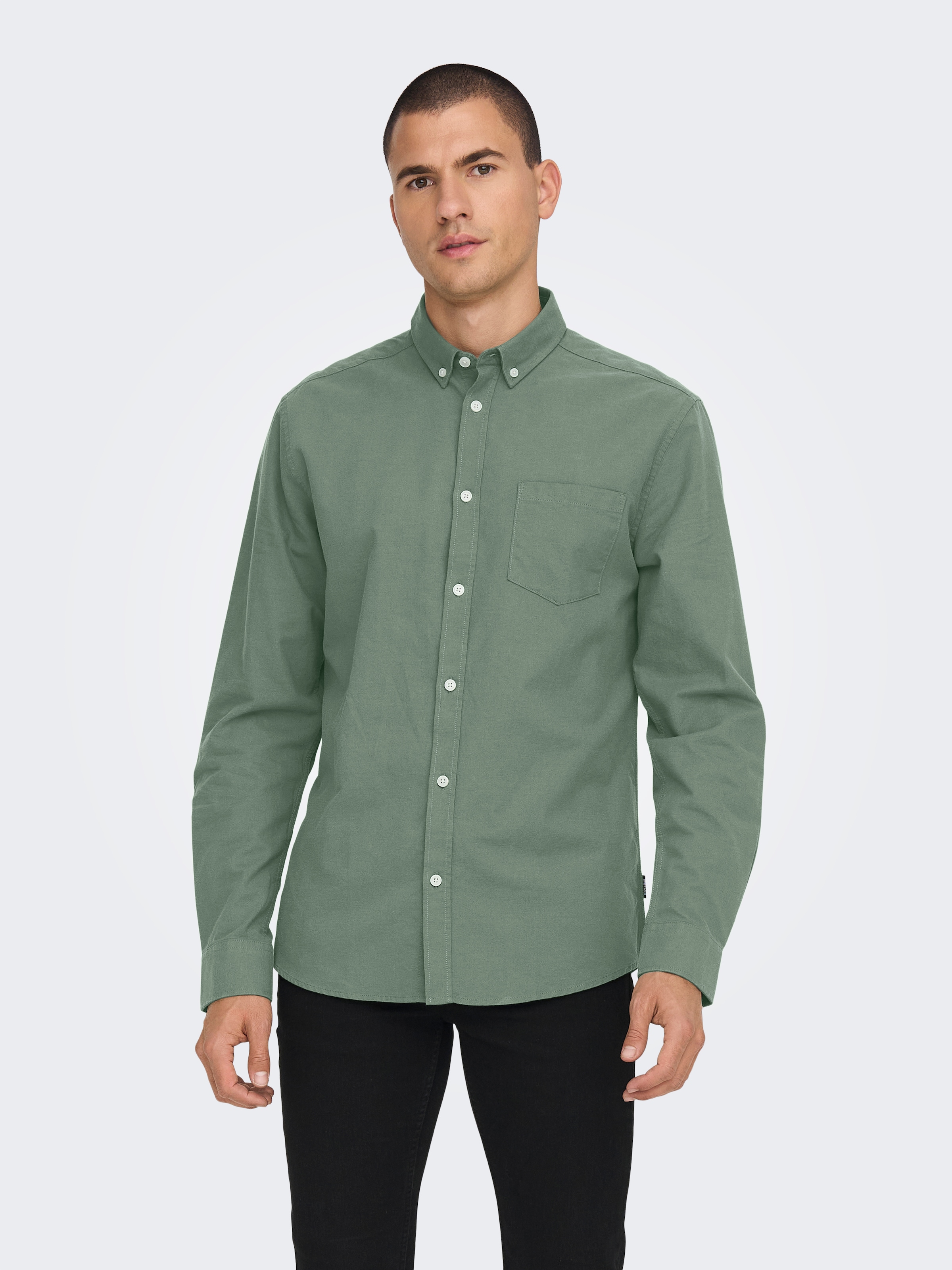 ONLY & SONS Langarmhemd »ONSALVARO SLIM LS OXFORD SHIRT NOOS«
