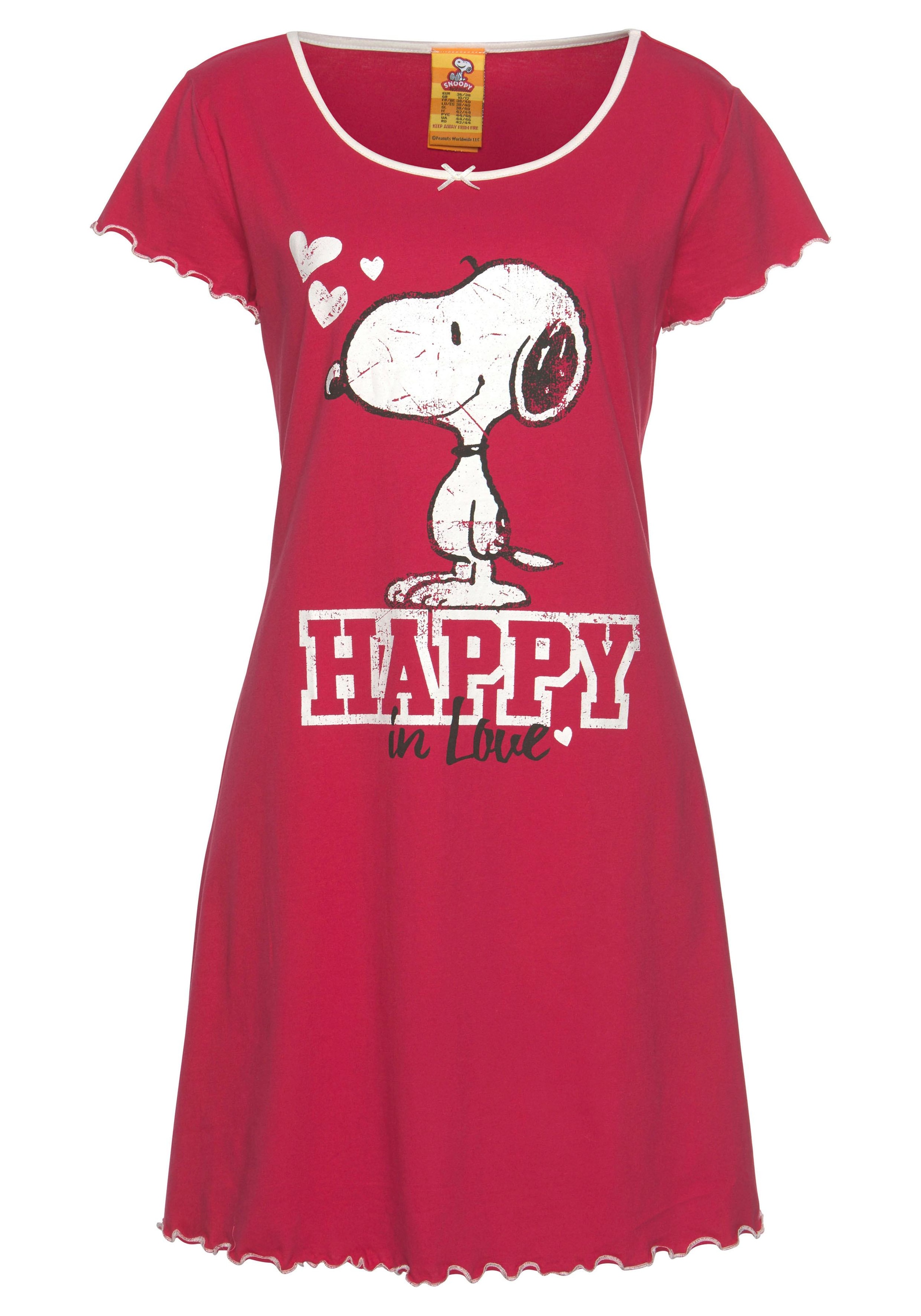 Peanuts Nachthemd, mit Snoopy Print und Kräuselsäumen online shoppen bei  Jelmoli-Versand Schweiz