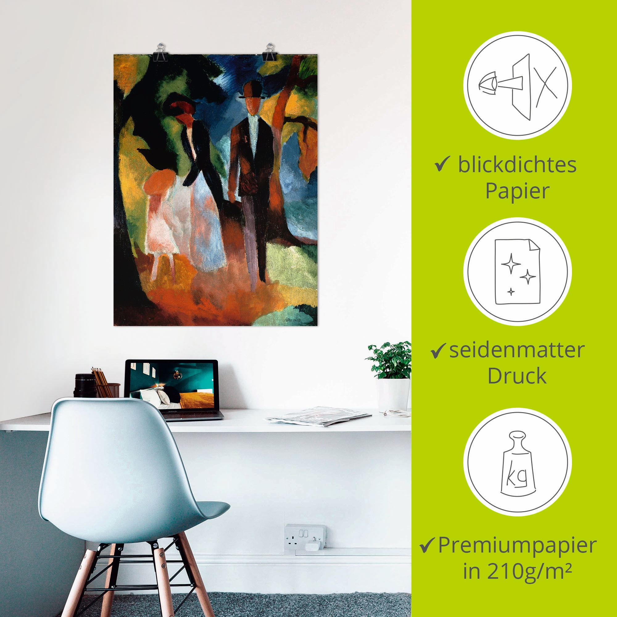 Artland Kunstdruck »Leute am blauen See«, Paar, (1 St.), als Leinwandbild, Wandaufkleber oder Poster in versch. Grössen