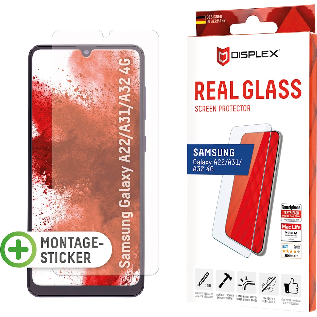 Displex Displayschutzfolie »DISPLEX Real Glass für Samsung Galaxy A22/A31/A32 4G«