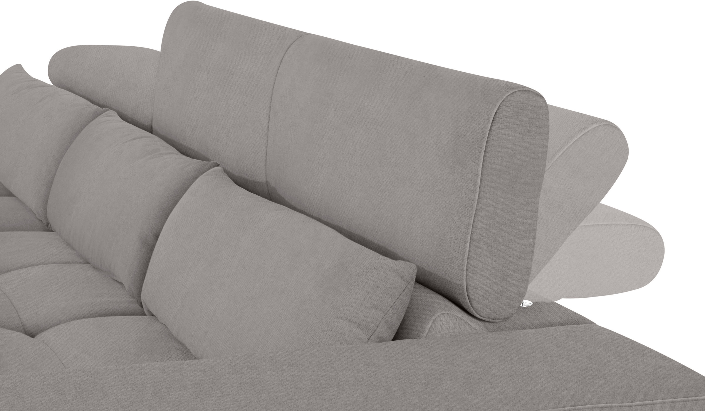 COTTA Ecksofa »Orion L-Form«, mit Recamiere, inkl. verstellbaren Kopfstützen und 3 Kissen