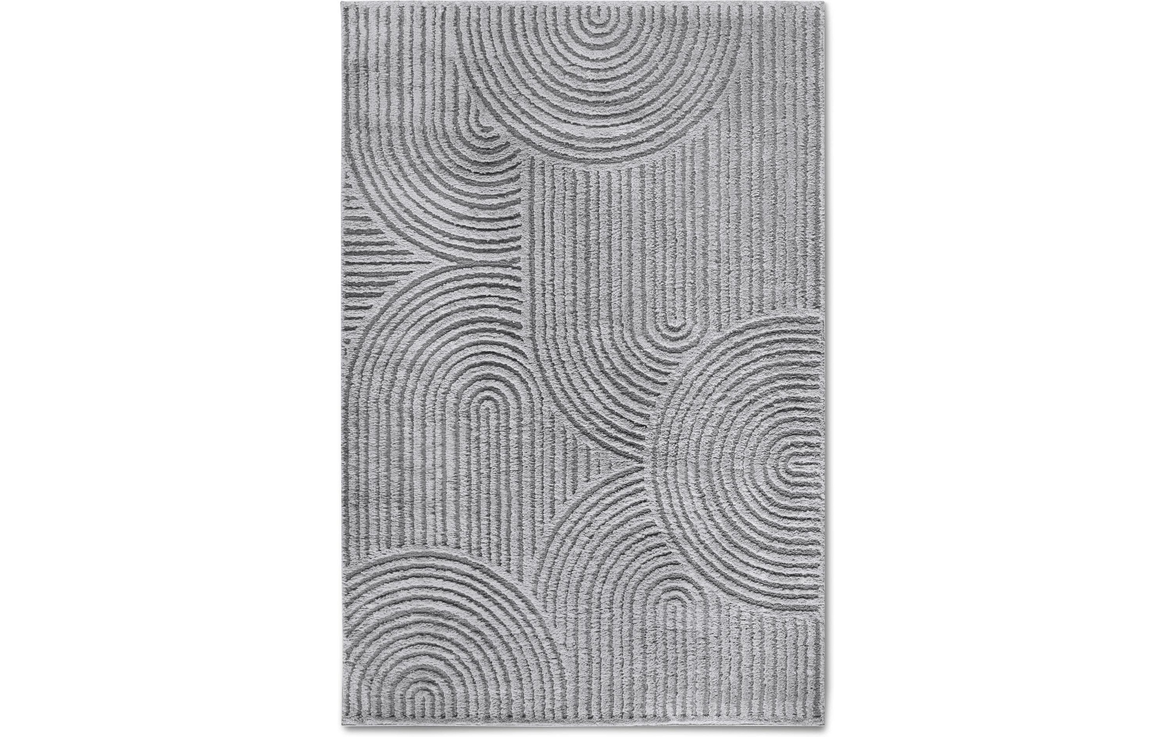 THE RUGS Chappe High Pile Rug Runner Soft Geometric Polyester Shaggy Rug in Grey | Size: 80cm x 120cm