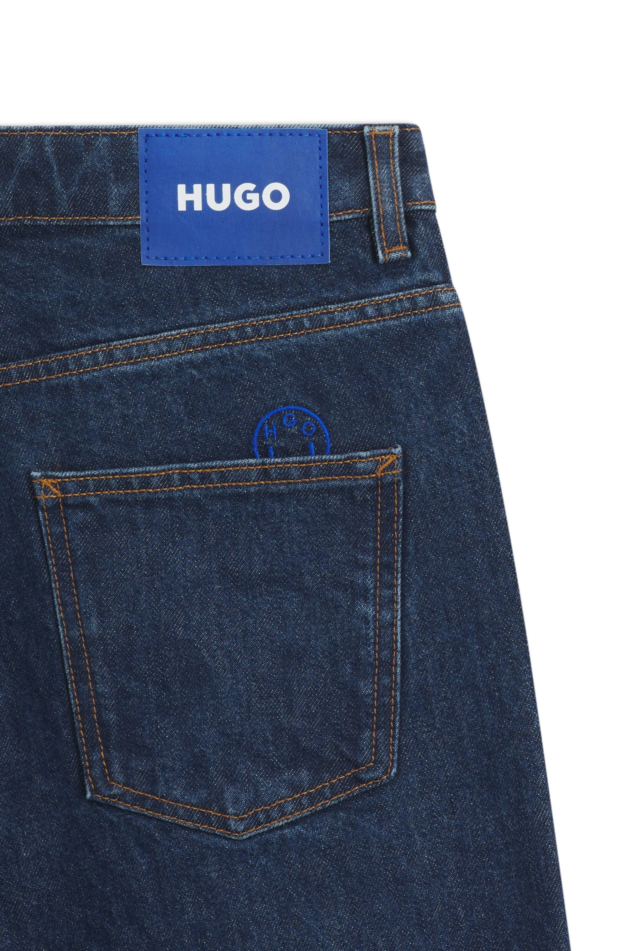 HUGO Blue Relax-fit-Jeans »Leni«, mit charakteristischer Stickerei