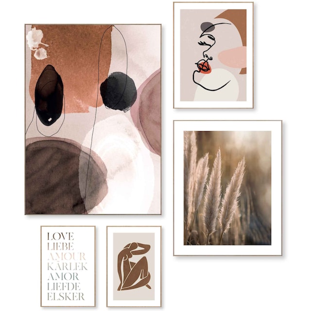 ❤ Reinders! Wandbild »Love match Abstrakte Formen - Linienzeichnung -  Vrouw«, (5 St.) kaufen im Jelmoli-Online Shop