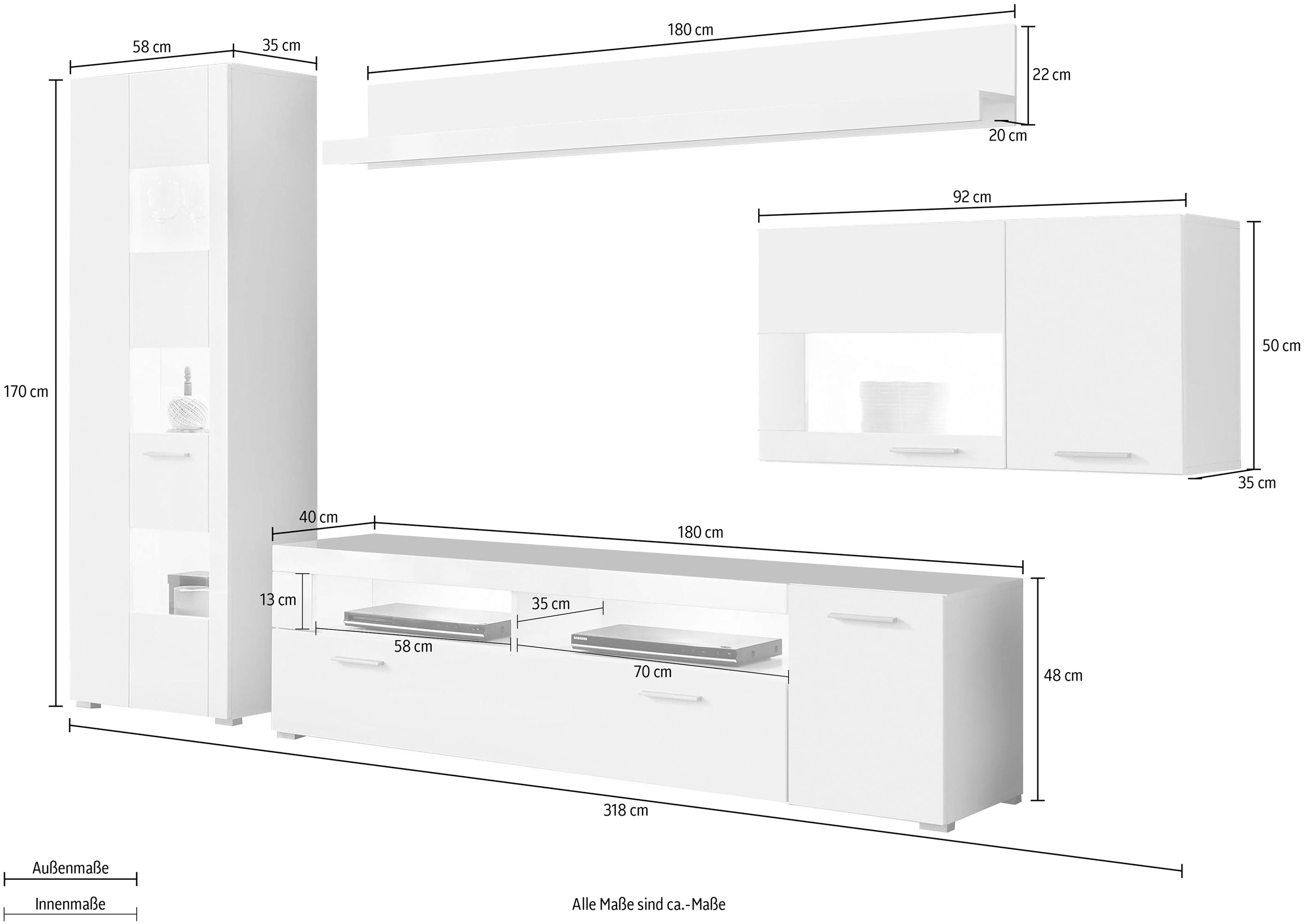 INOSIGN Wohnwand »Corado«, (Set, 4 St.)