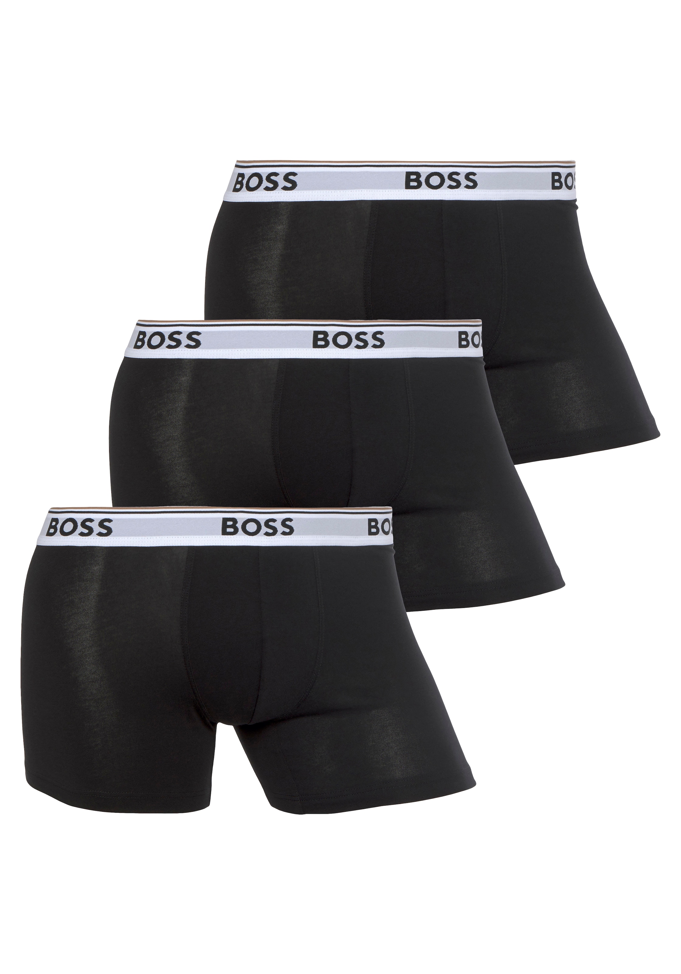 BOSS Langer Boxer »Brief 3 PACK«, mit farblich passendem Webbund