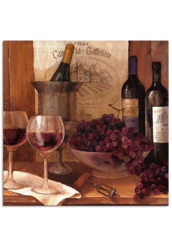 Leinwandbild »Vintage Wein«, Getränke, (1 St.)