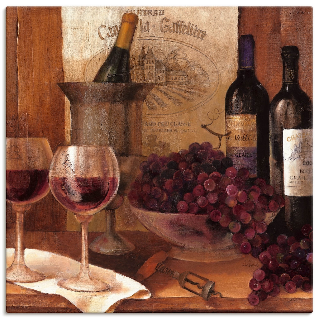 Artland Leinwandbild »Vintage Wein«, Getränke, (1 St.)