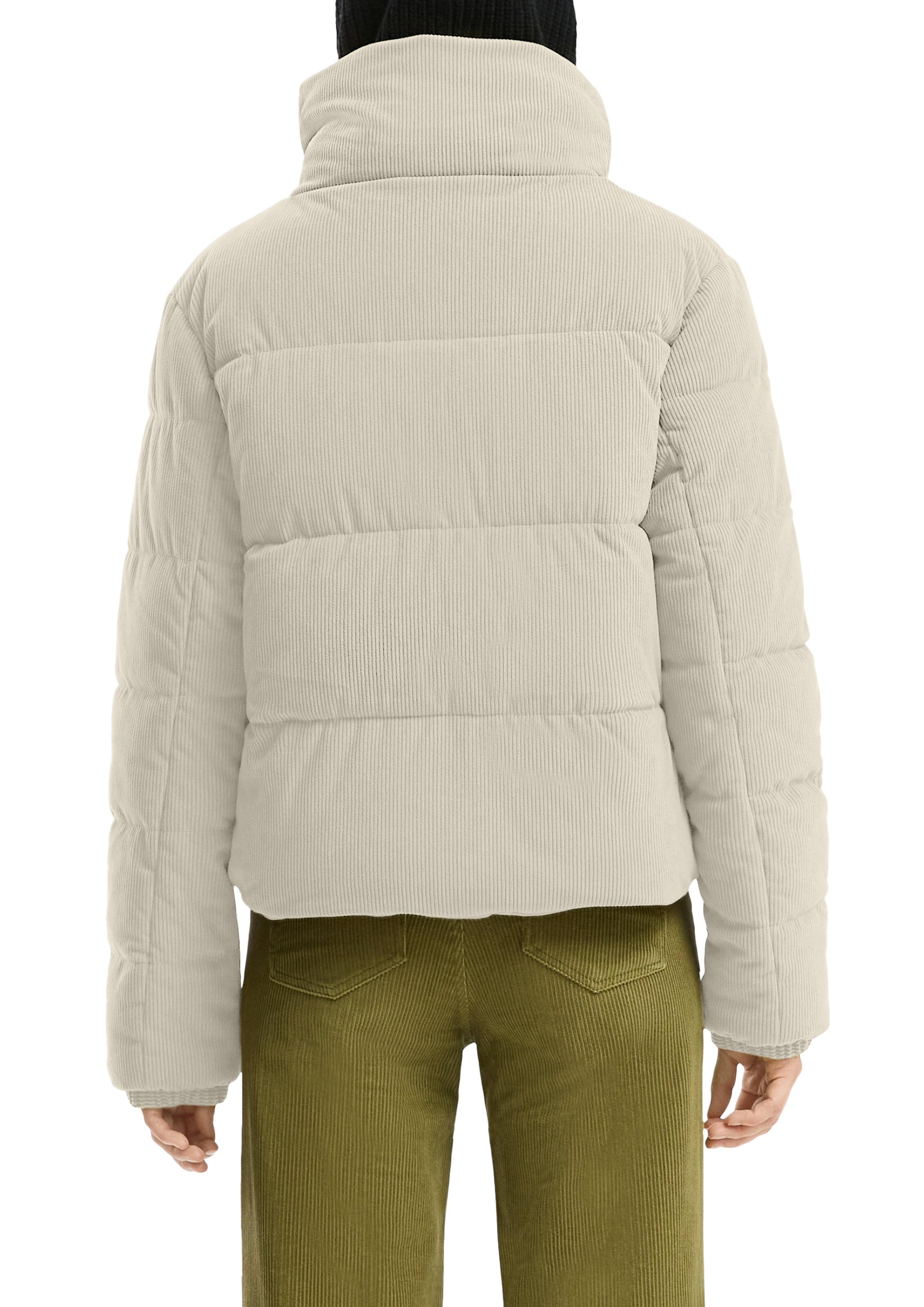 QS Steppjacke, ohne Kapuze, kurz, aus Cord und mit Stehkragen