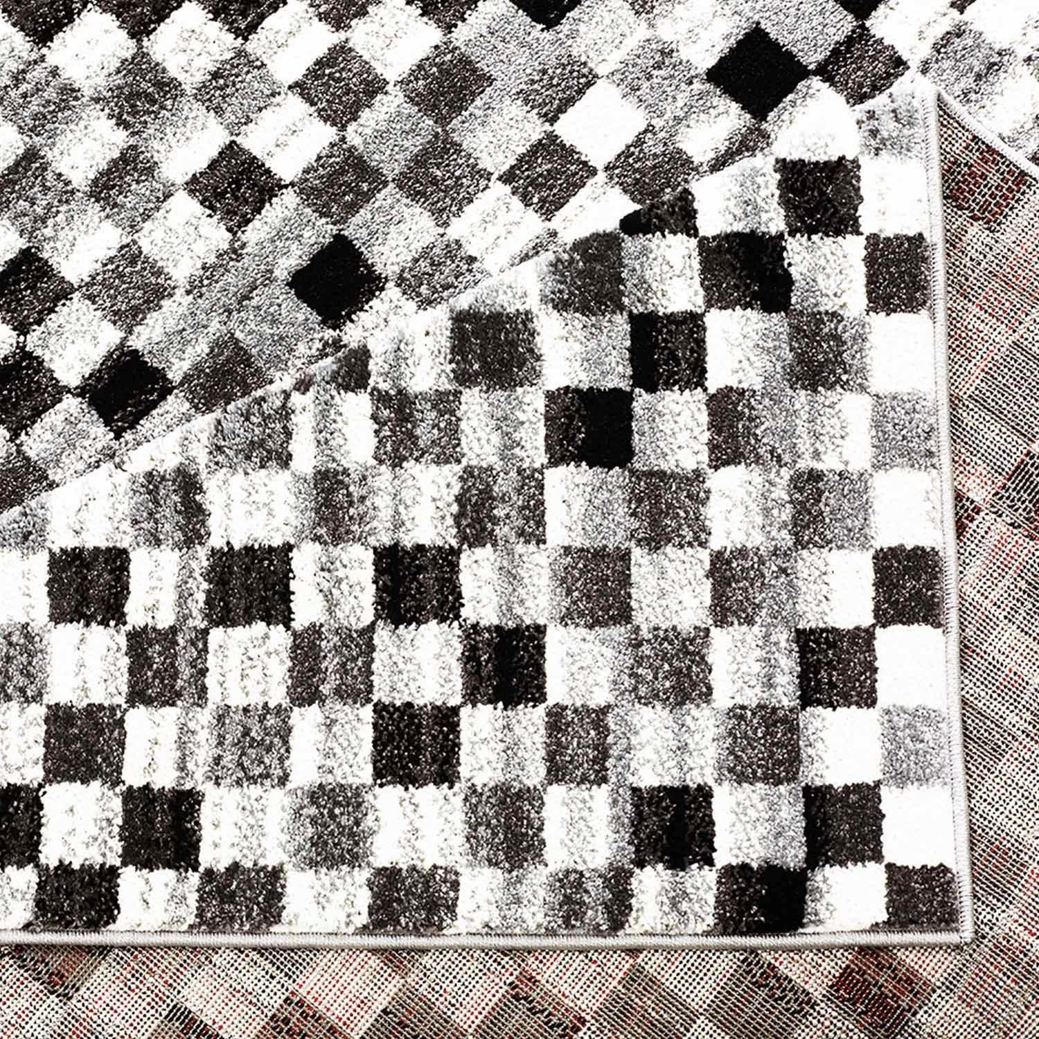 Carpet City Teppich »Moda 1141«, rechteckig, 11 mm Höhe, Kurzflor, Karo, weich, Wohnzimmer, Schlafzimmer