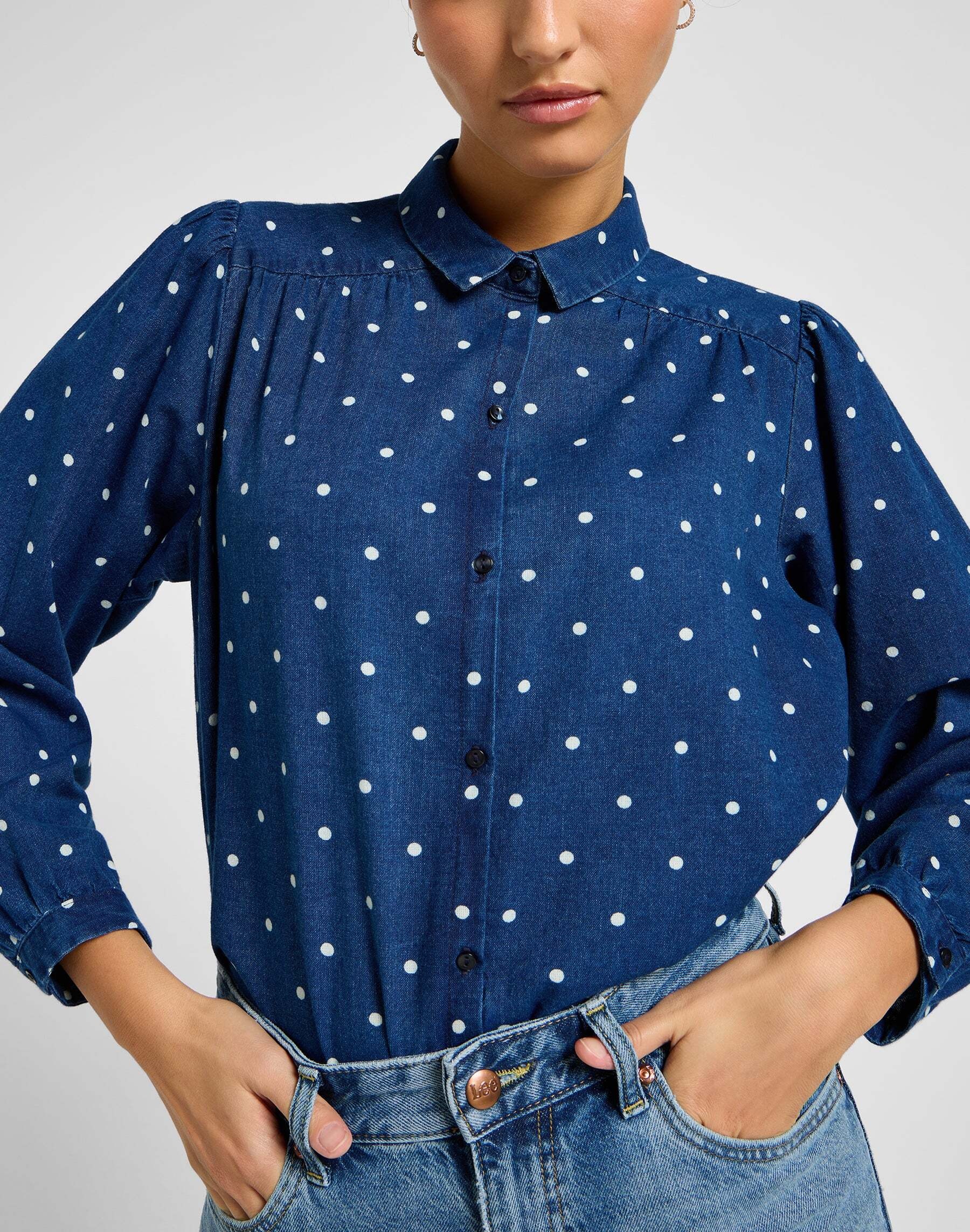 Lee® Jeansbluse »LEE Jeanshemd Shirred Blouse«