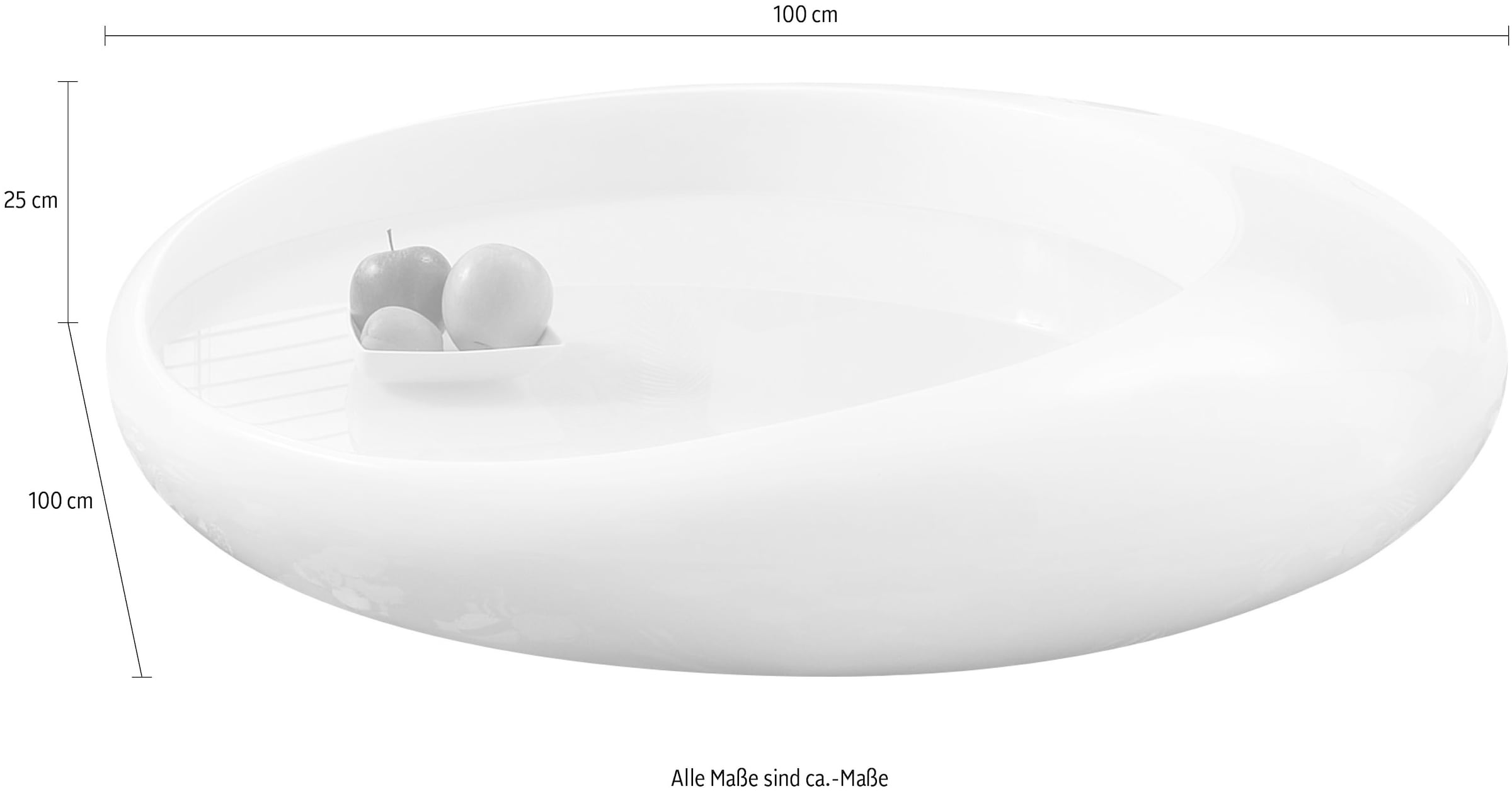 SalesFever Couchtisch, Integrierte 10 mm Weissglasplatte