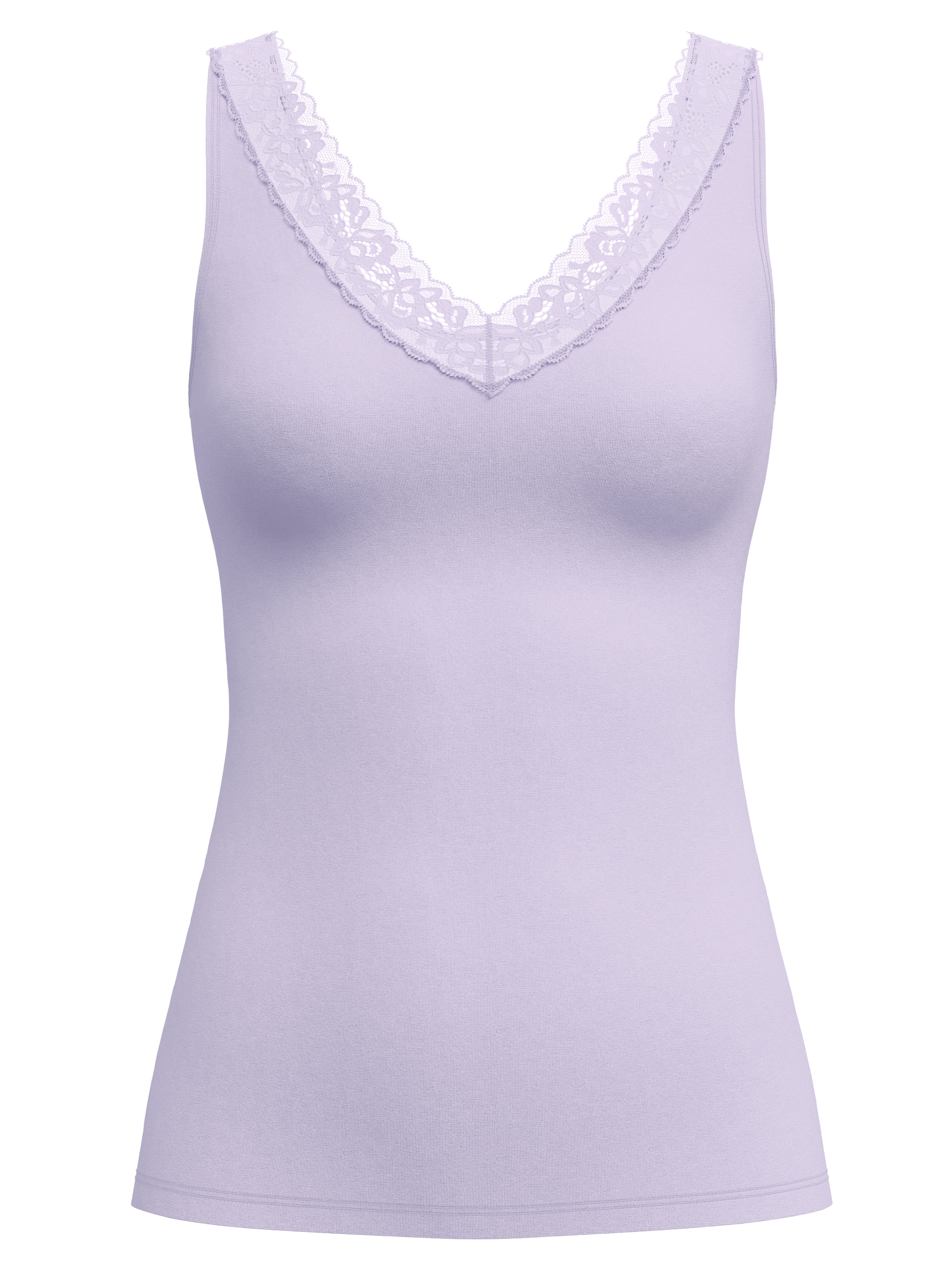 CALIDA Tanktop »Natural Comfort Lace«, elastisch, V-Ausschnitt, weiche Spitze, breite Träger
