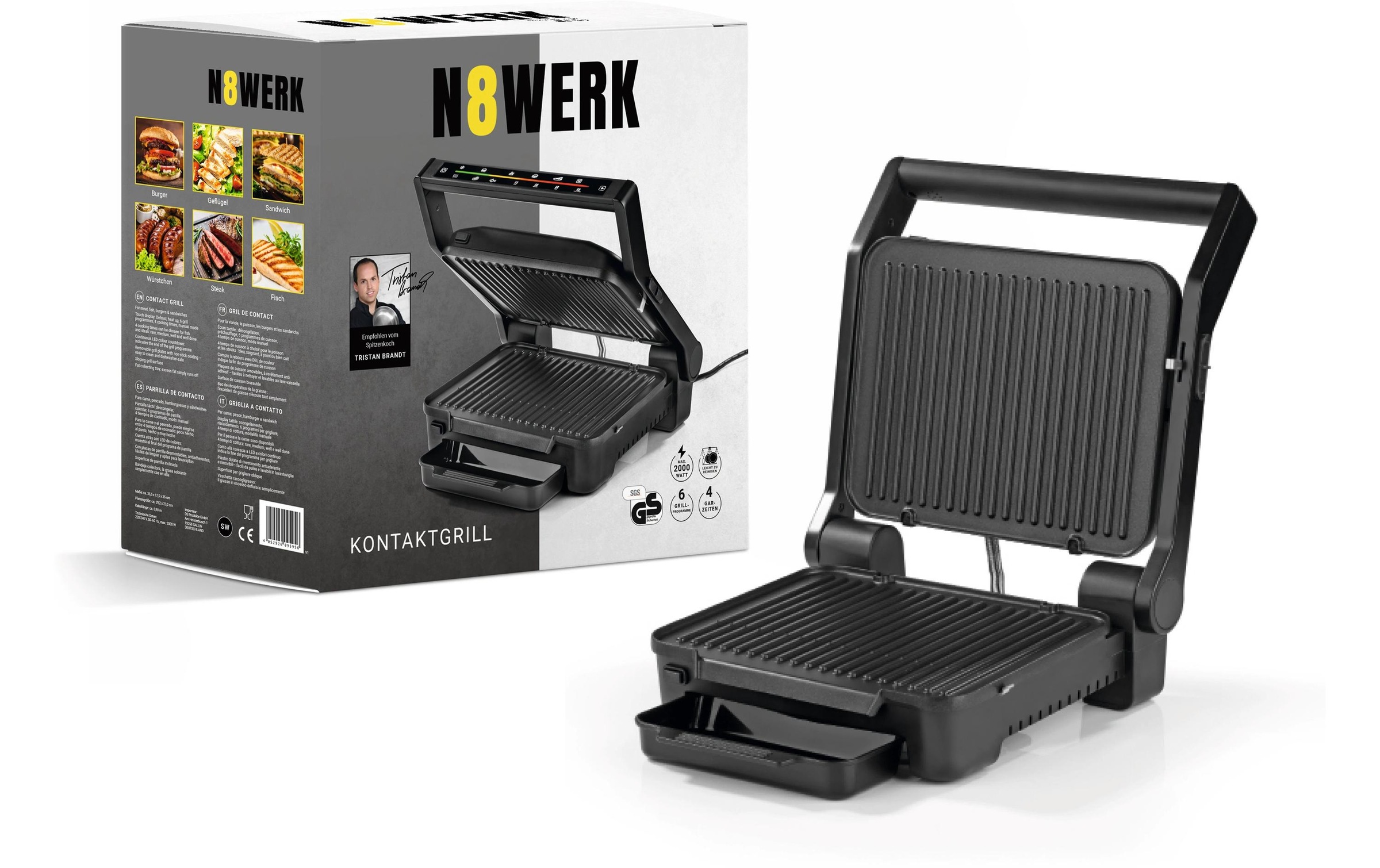 Kontaktgrill »N8Werk Smart 2000 W«