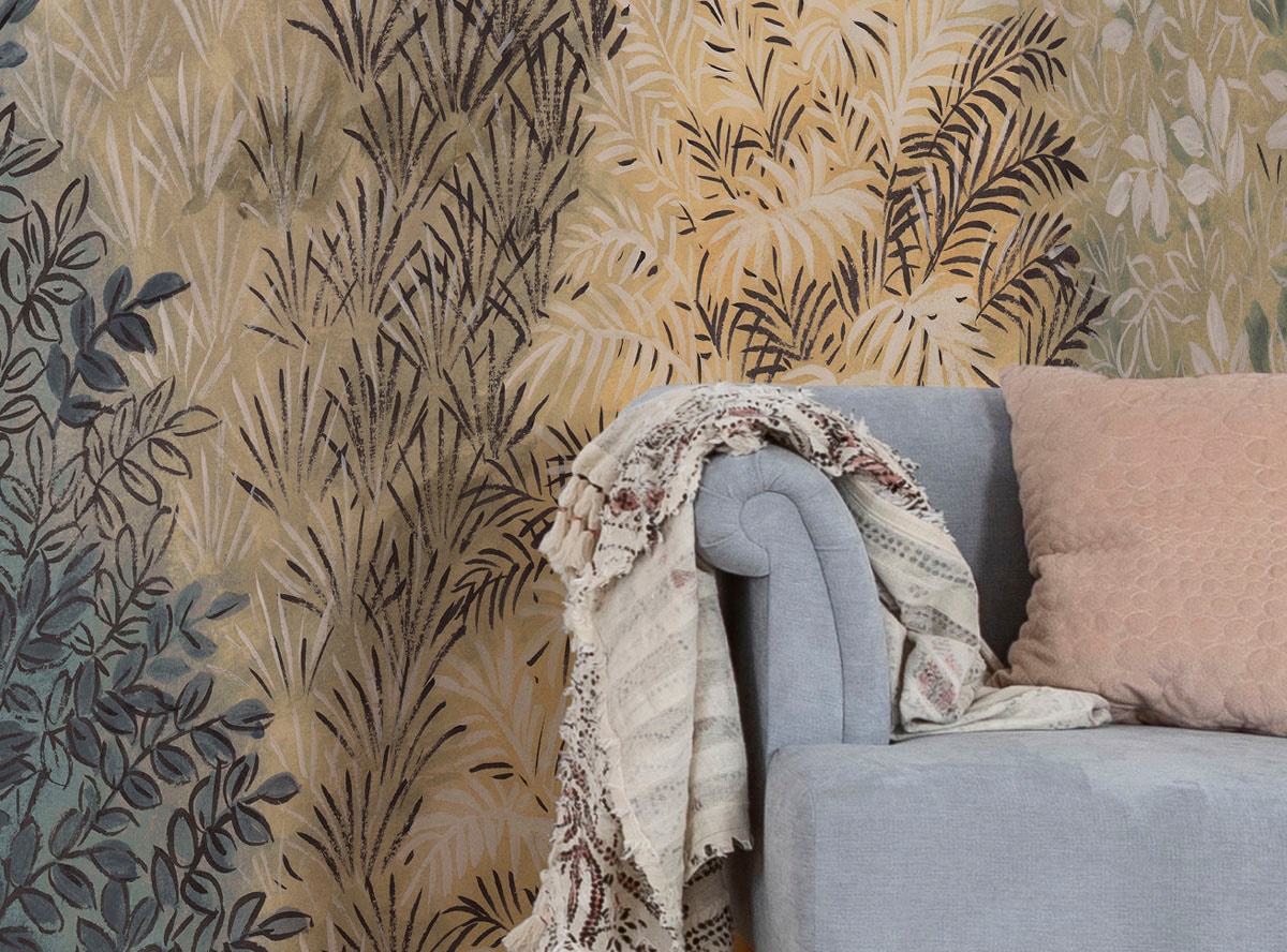 Komar Fototapete »Digitaldruck Vlies - Painted Woods - Grösse 400 x 250 cm«, bedruckt, Wohnzimmer, Schlafzimmer