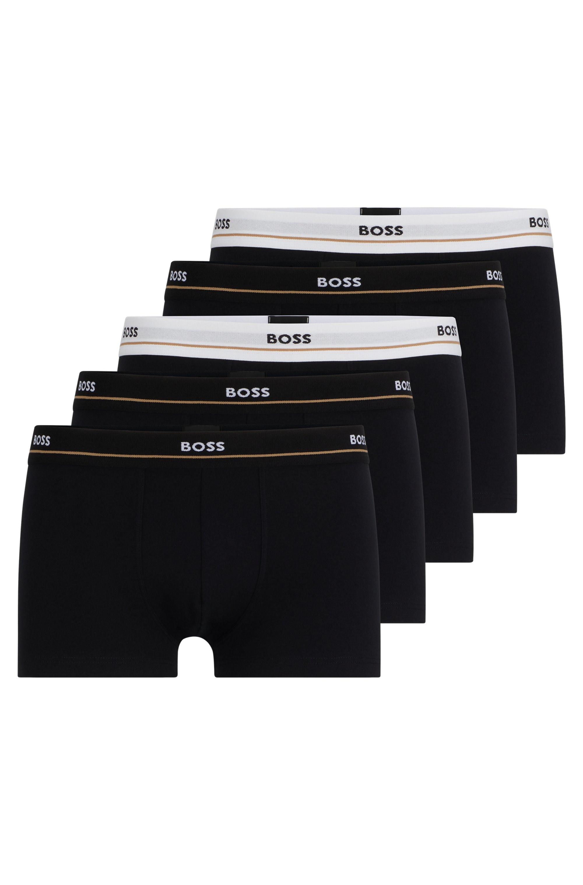 BOSS Trunk »Trunk 5P Essential« Packung, 5er Pack, 5 Stk. mit modischem, teilweise kontrastfarbenen BOSS Logo-Elastikbund