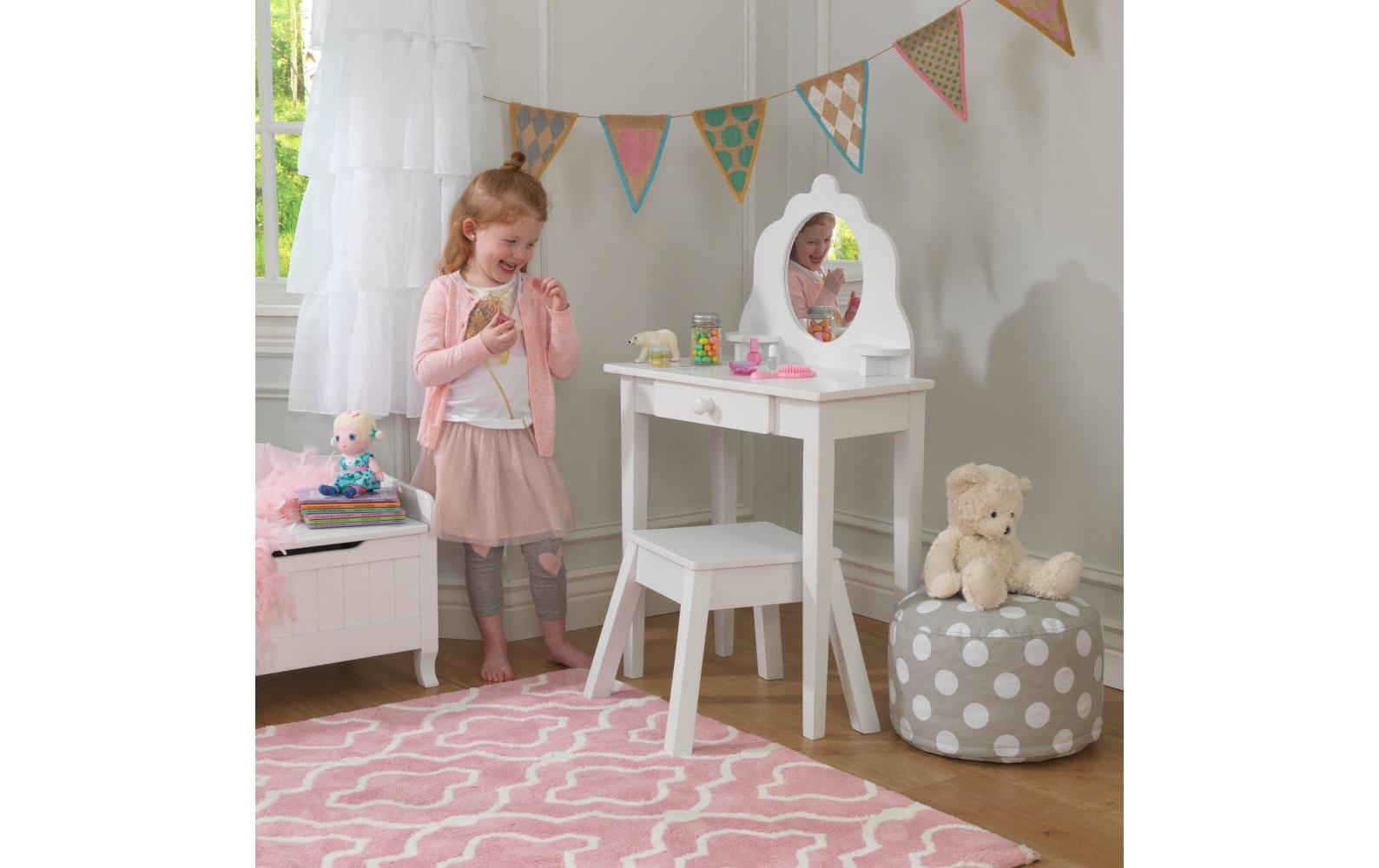 KidKraft® Schminktisch »Frisierset - Mittelgrosser Frisiertisch & Hocker«
