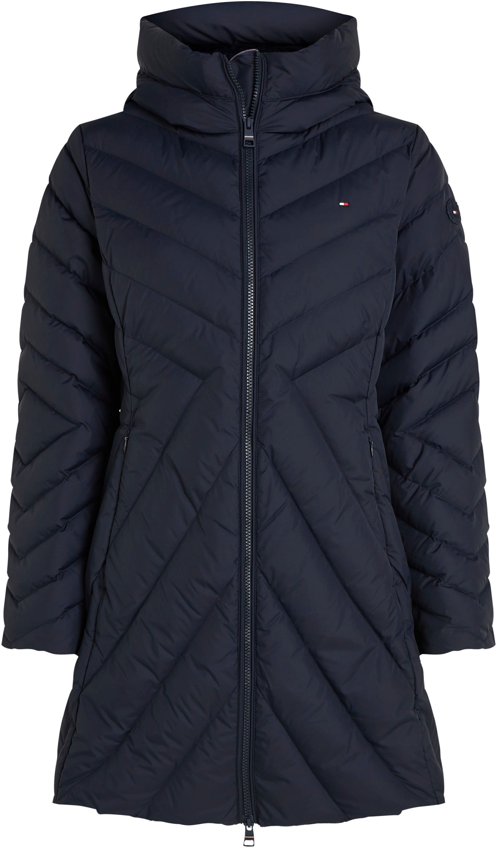 Tommy Hilfiger Steppmantel »CHEVRON MW PADDED COAT«, mit mittelstarker Wattierung und Tommy Hilfiger Markenlabel