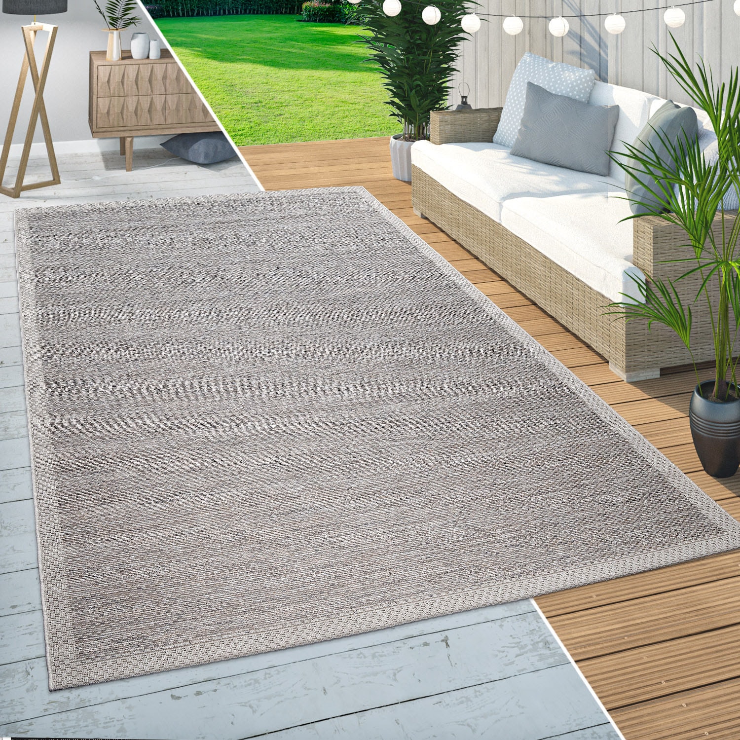 Paco Home Teppich »Vancouver 161«, rechteckig, Flachgewebe, melierte Optik,  mit Bordüre, In- und Outdoor geeignet online kaufen | Jelmoli-Versand