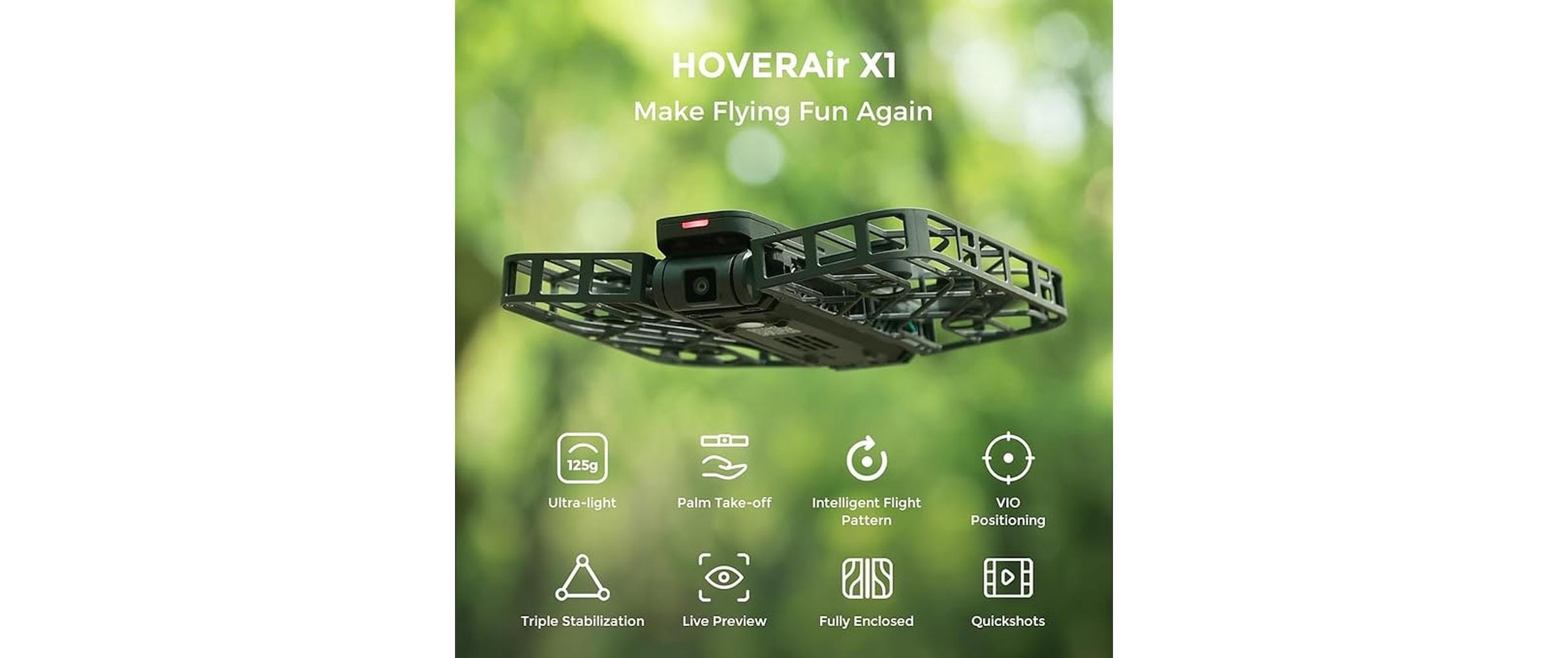 Drohne »HOVERAir HoverAir X1 Combo RTF (C0)«, Bedienung: App, Frequenzbereich: 2.4/5.8 GHz